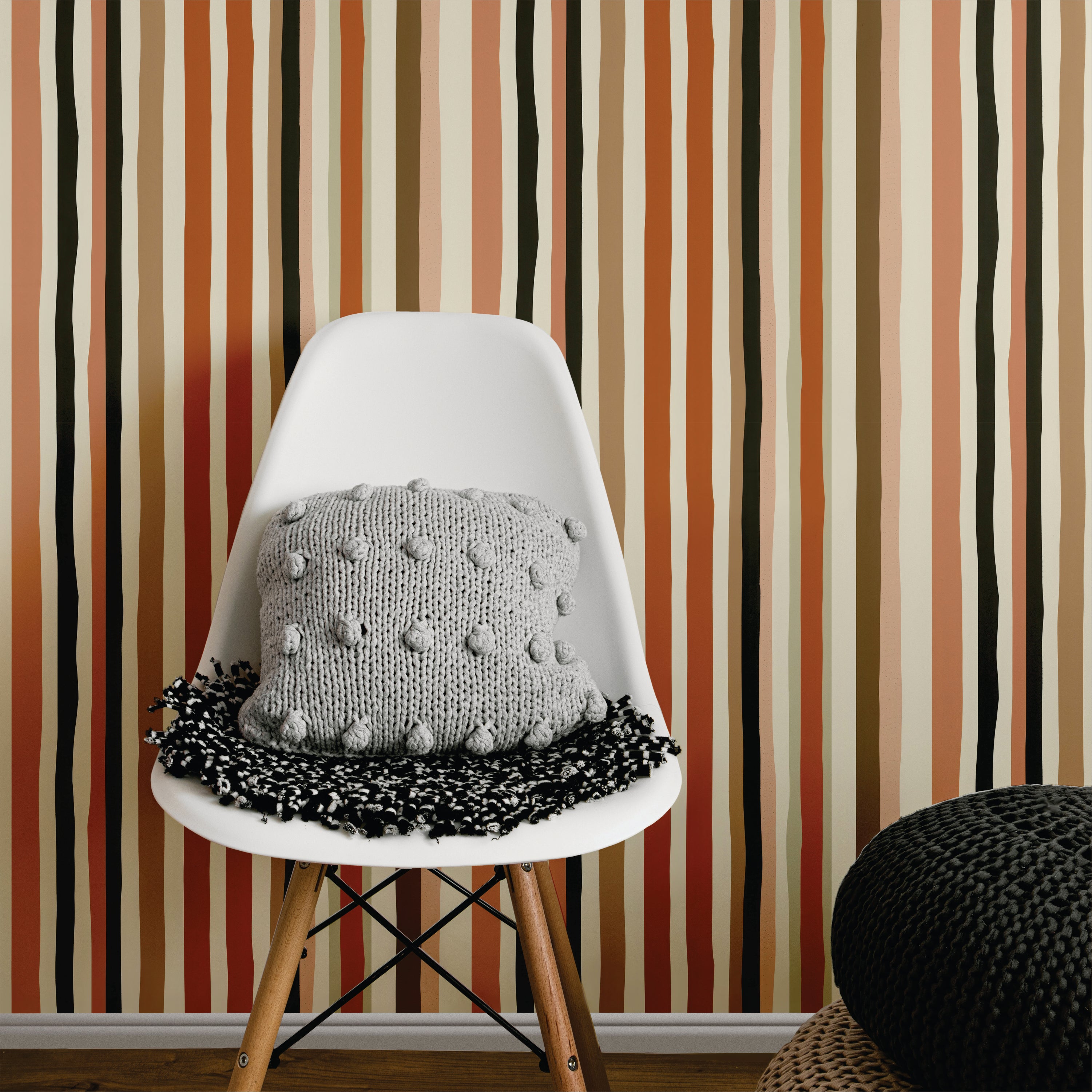 Retro Striped Wallpaper