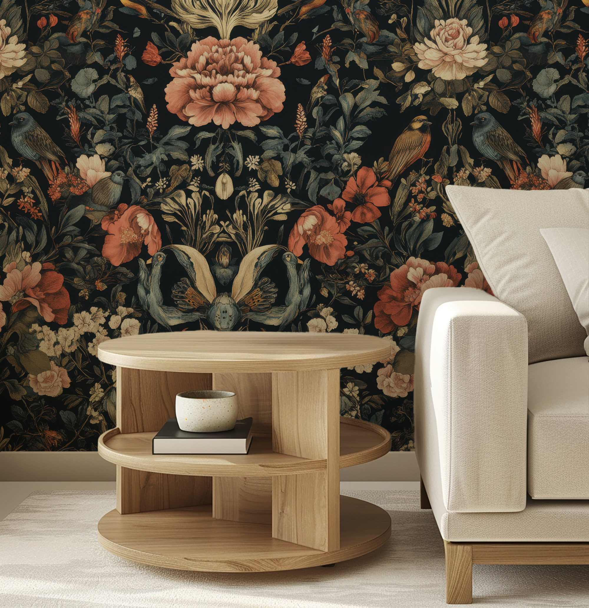 Dark Victorian Floral Wallpaper