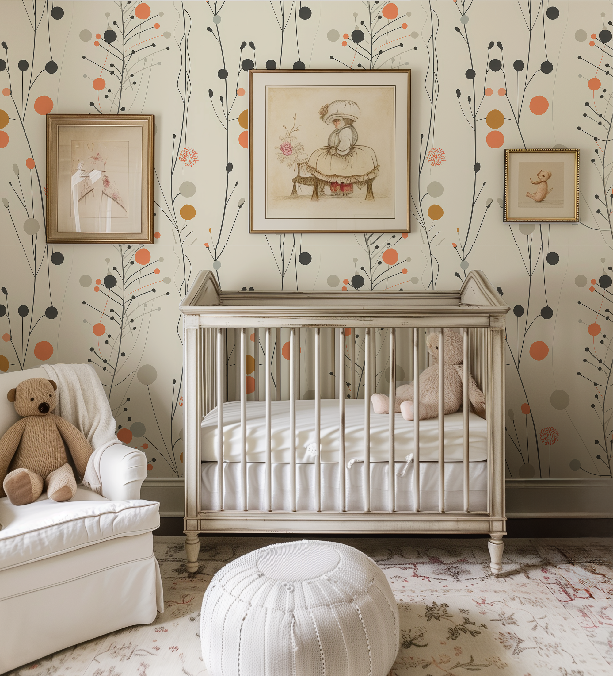 Modern Abstract Floral Wallpaper