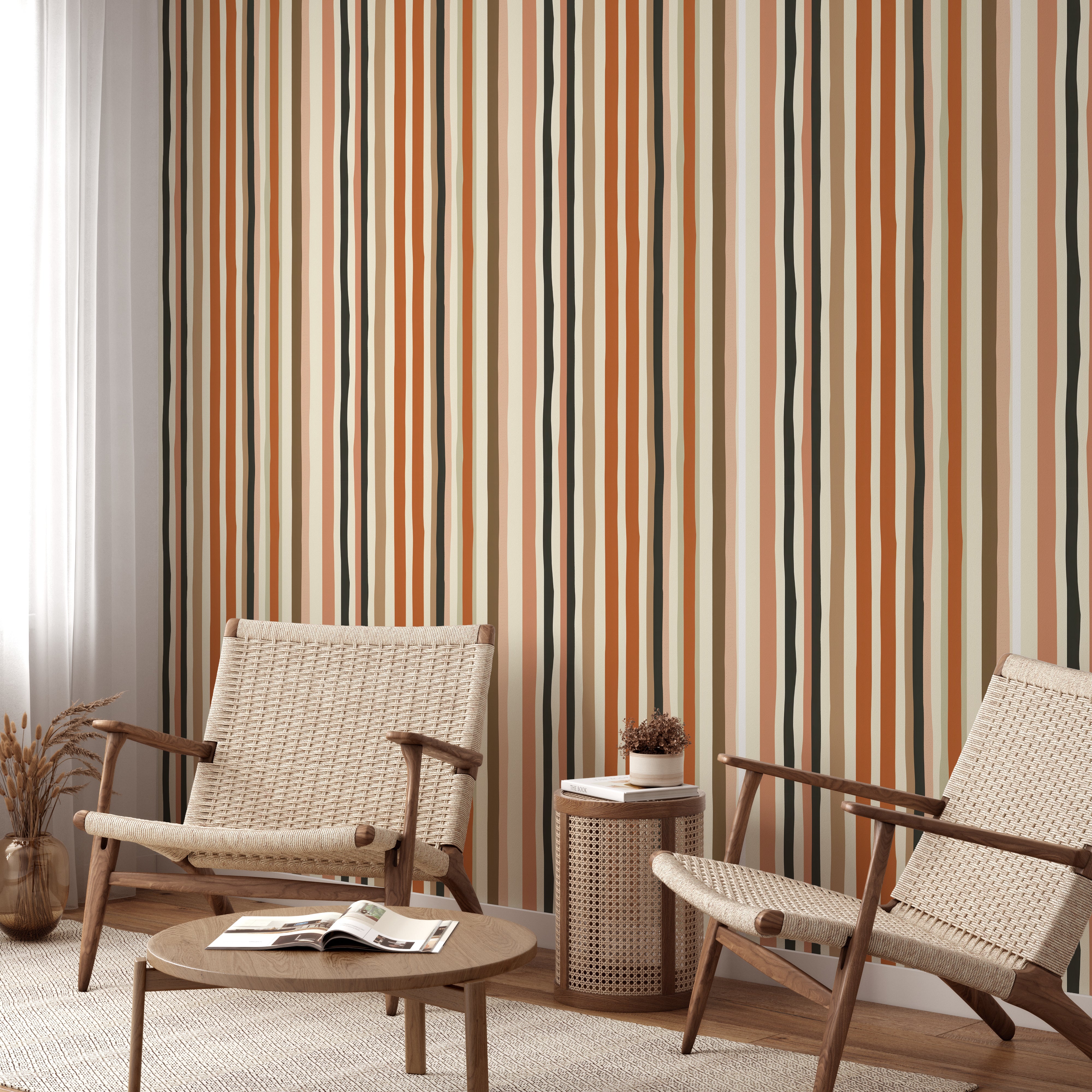 Retro Striped Wallpaper