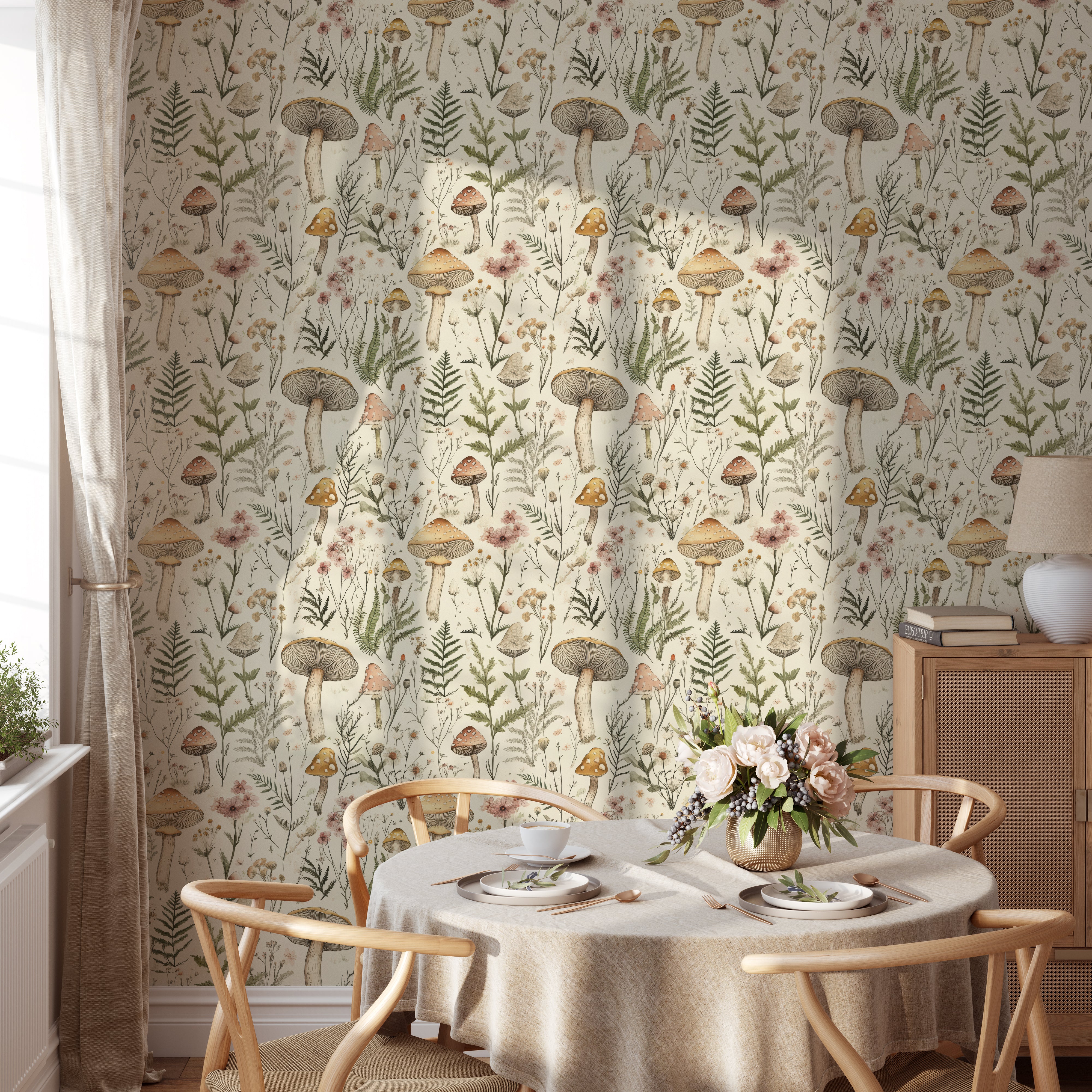 Vintage Mushroom Wallpaper