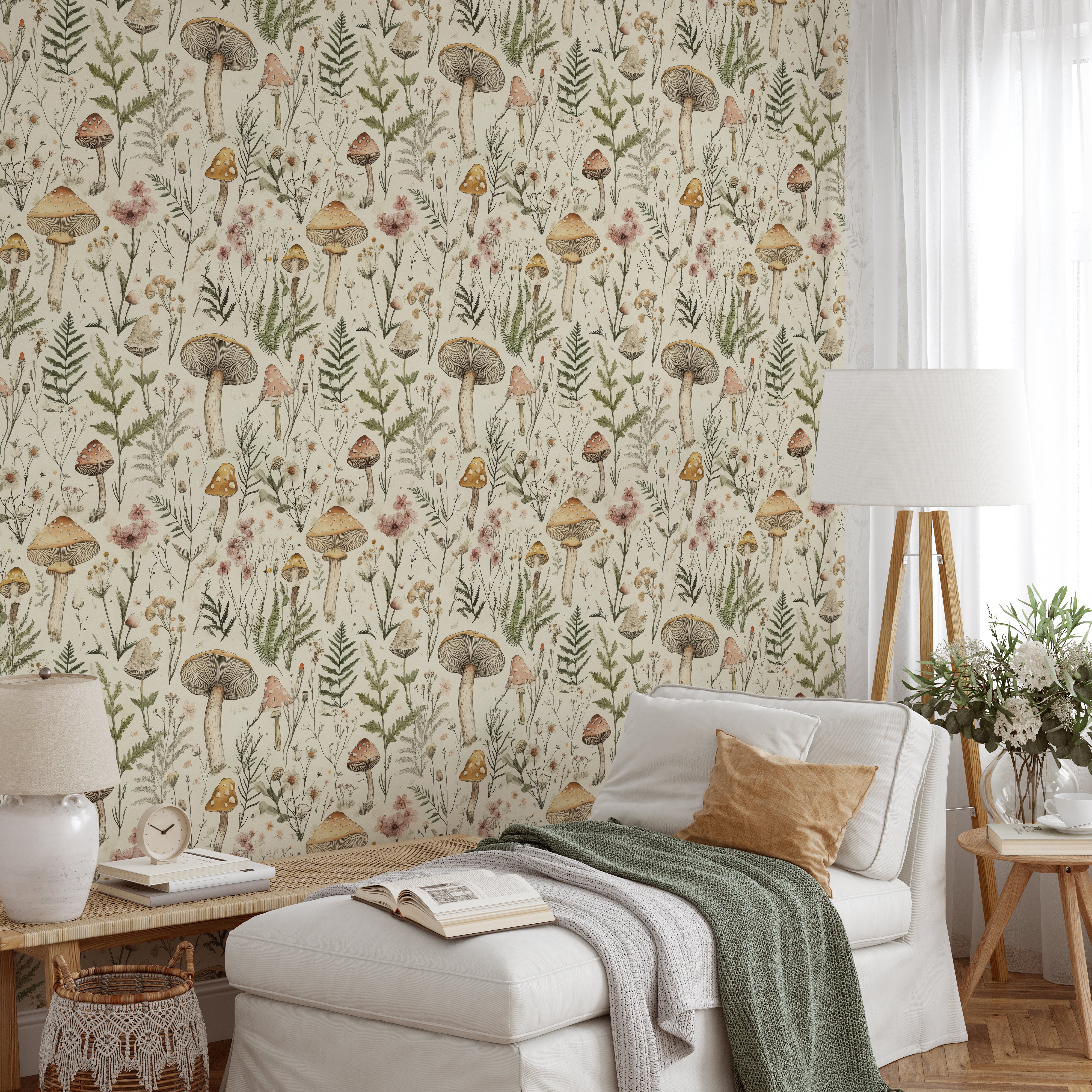Vintage Mushroom Wallpaper
