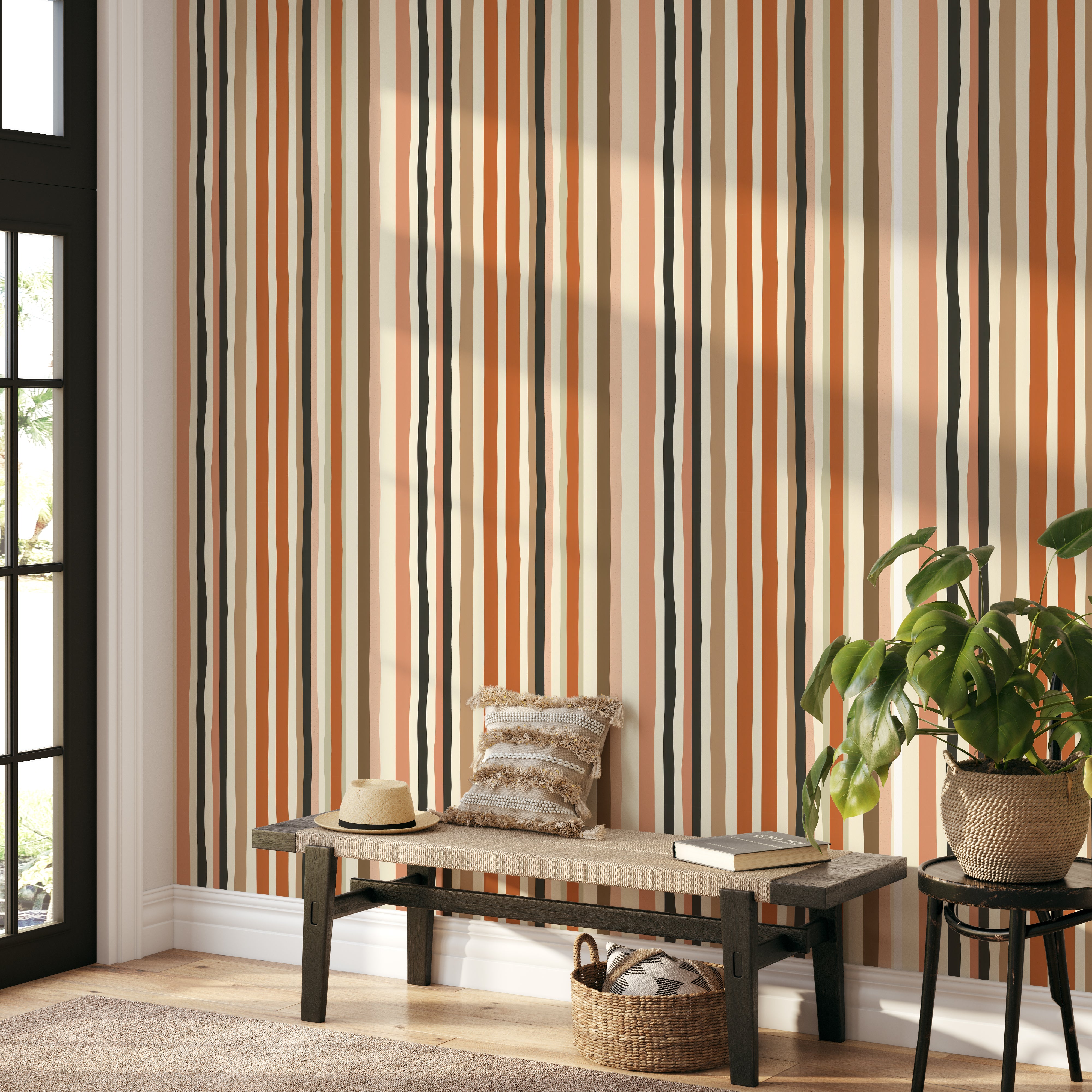 Retro Striped Wallpaper
