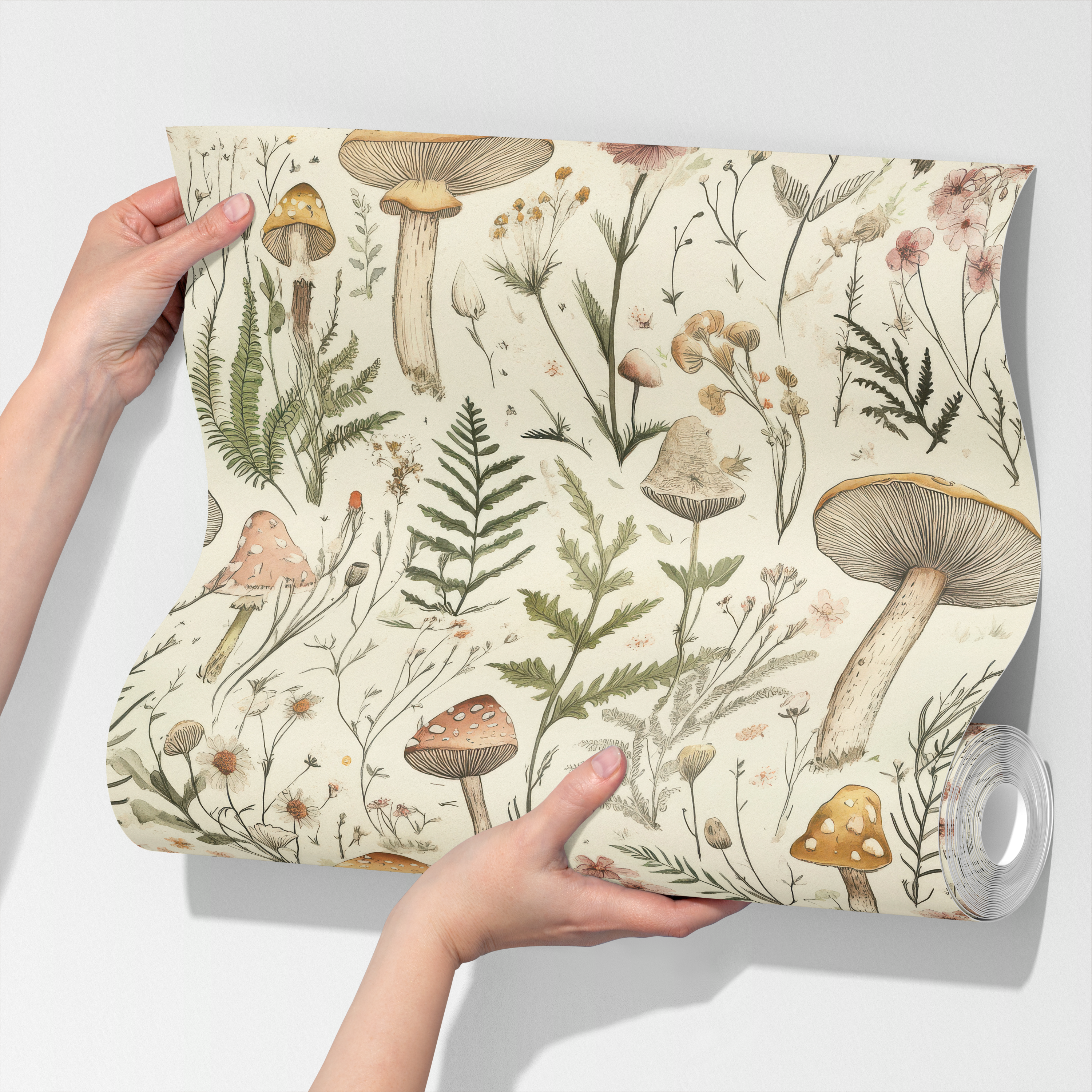 Vintage Mushroom Wallpaper