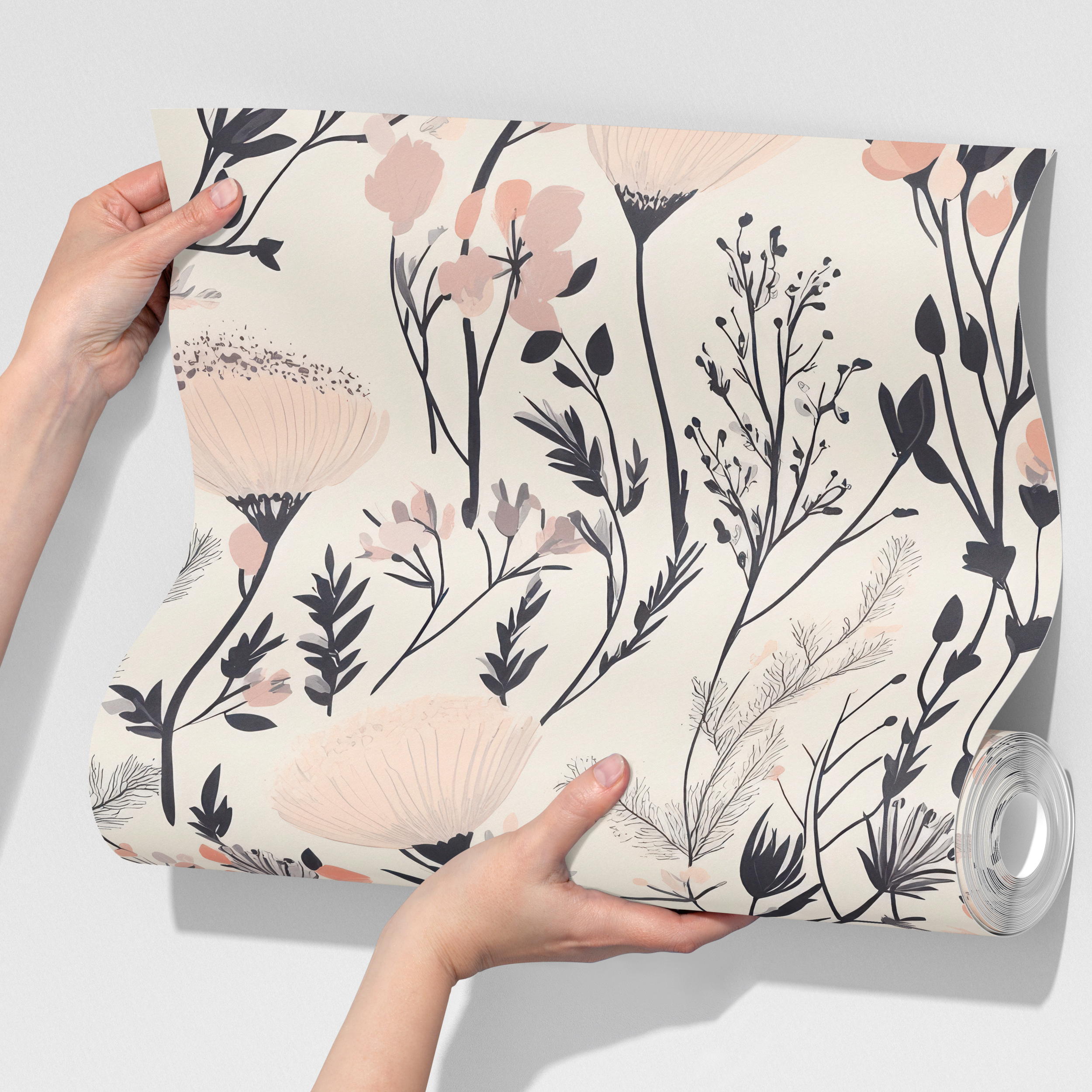 Blush Floral Botanical Wallpaper