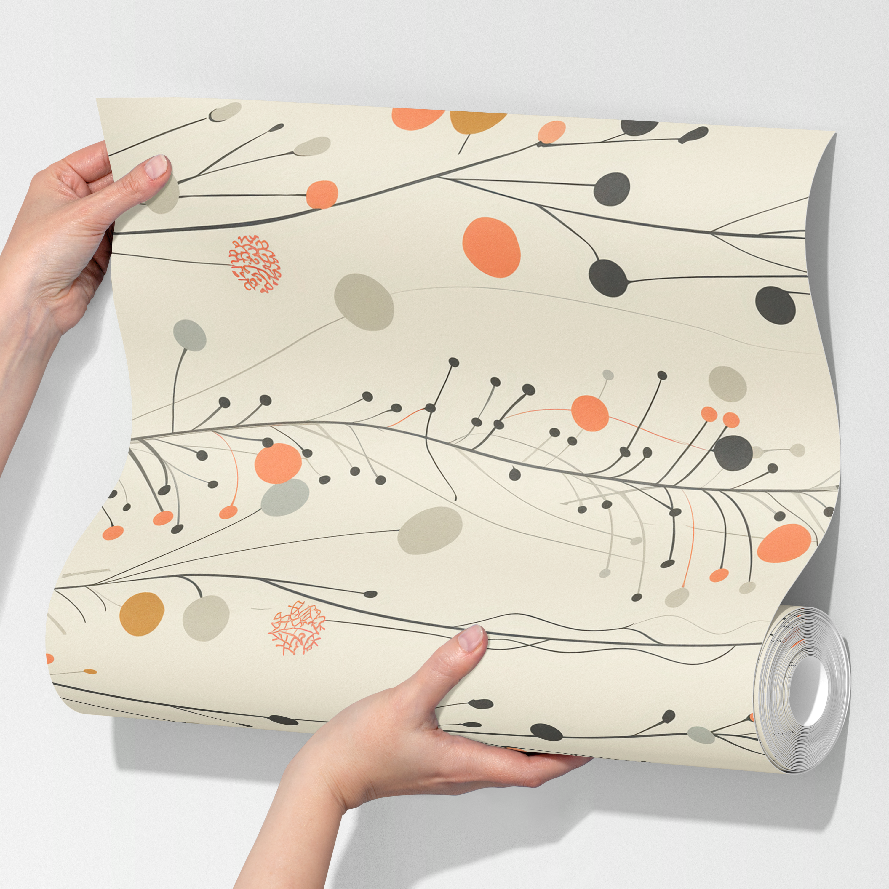 Modern Abstract Floral Wallpaper