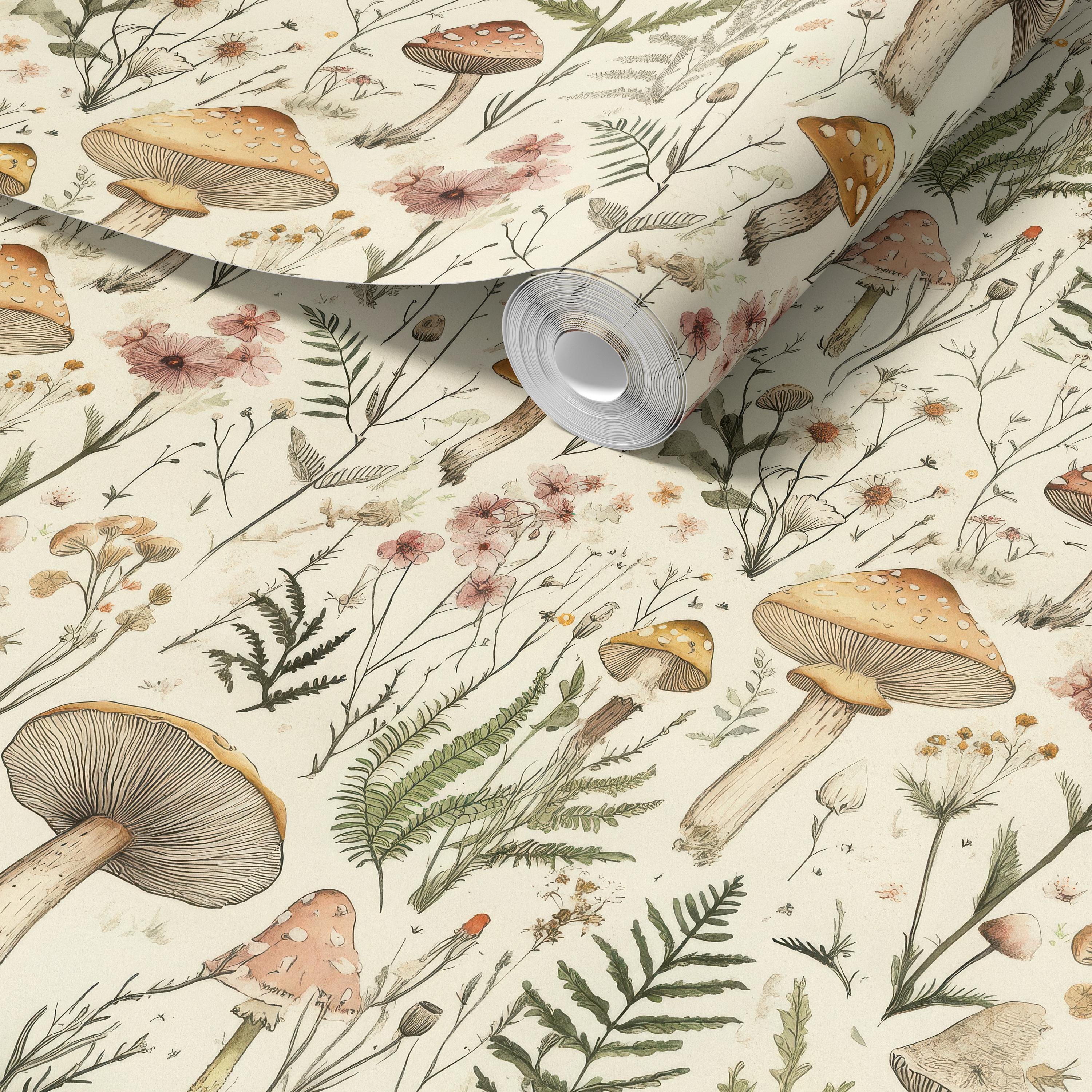 Vintage Mushroom Wallpaper