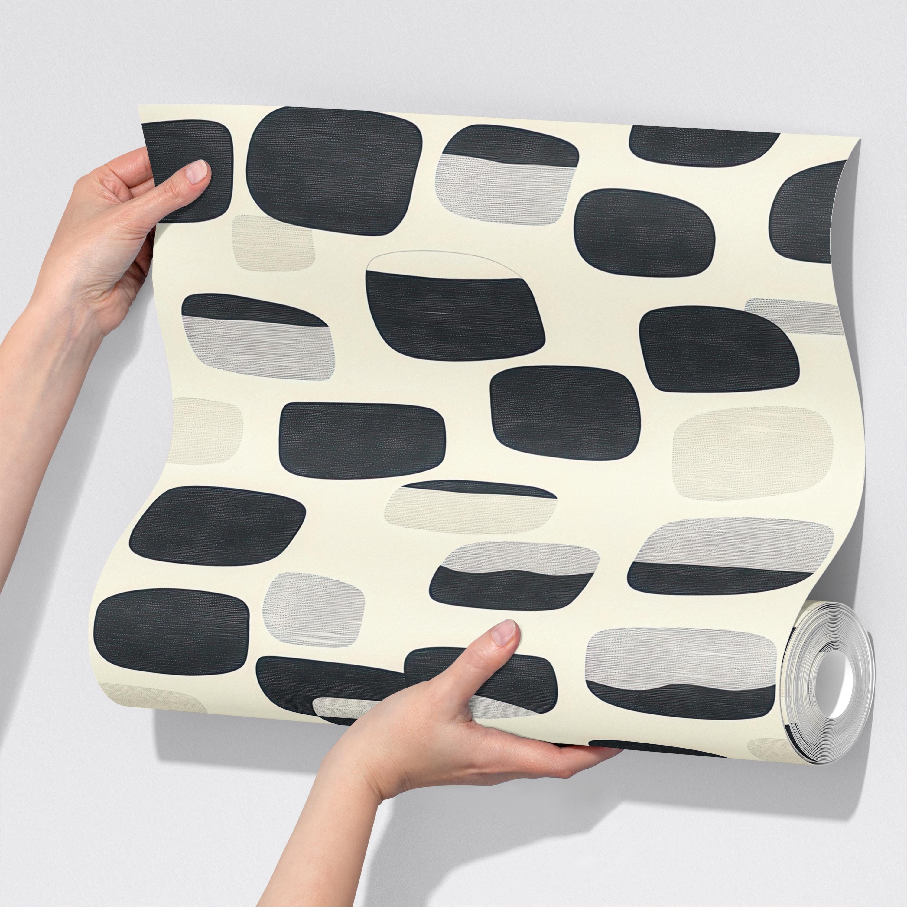 Black and Beige Abstract Wallpaper