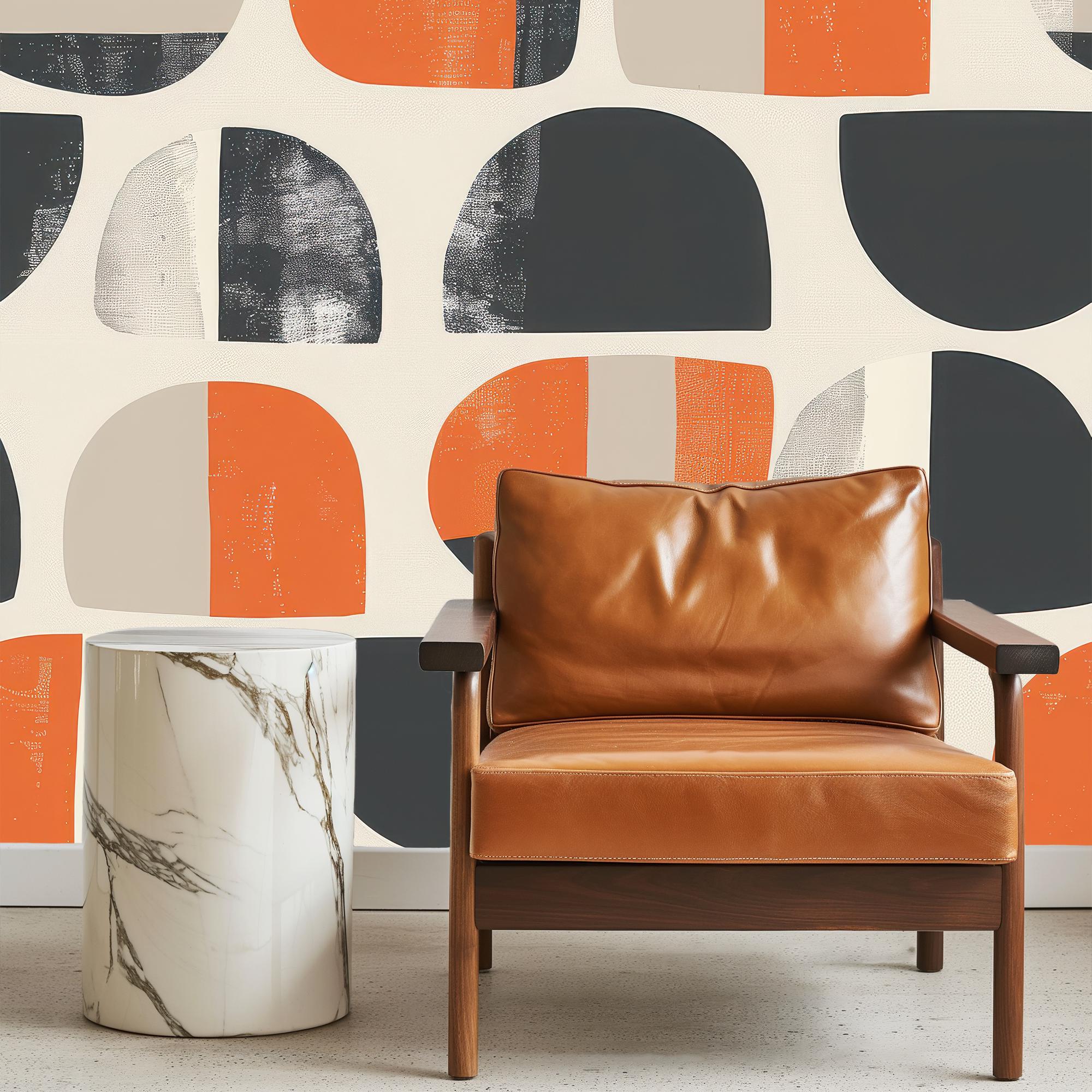 Retro Geometric Wallpaper Mural