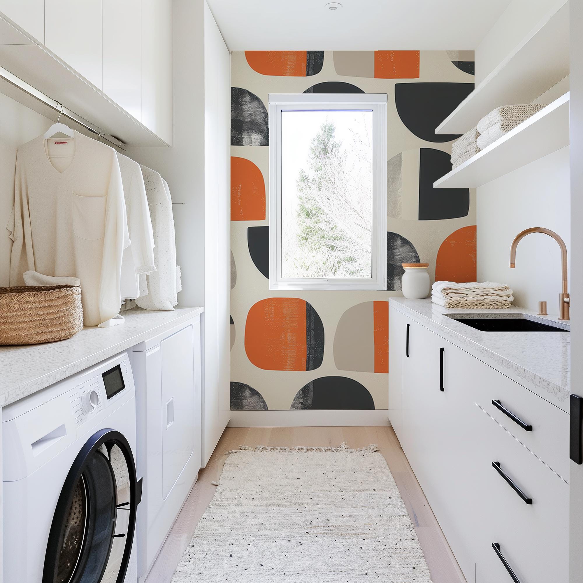 Retro Geometric Wallpaper Mural