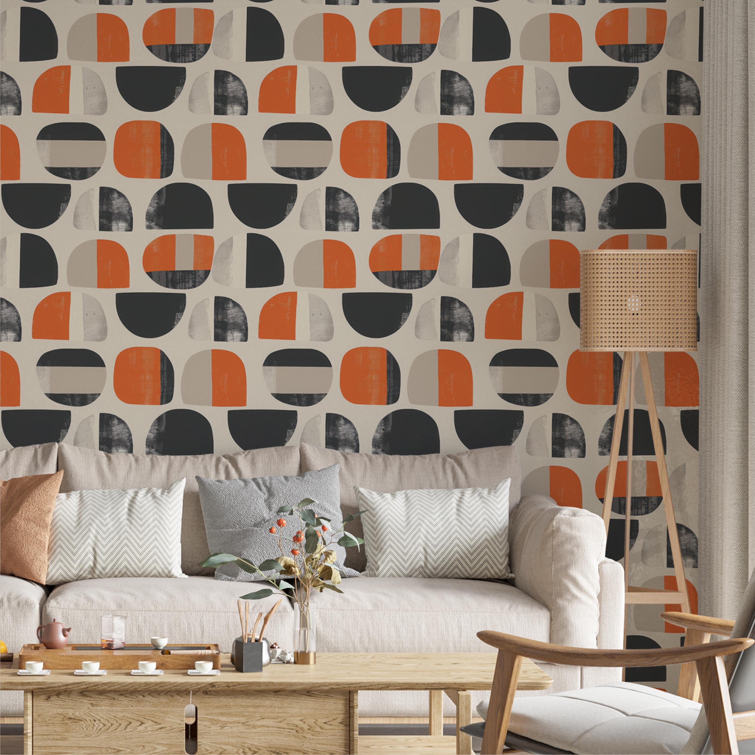 Retro Geometric Wallpaper Mural