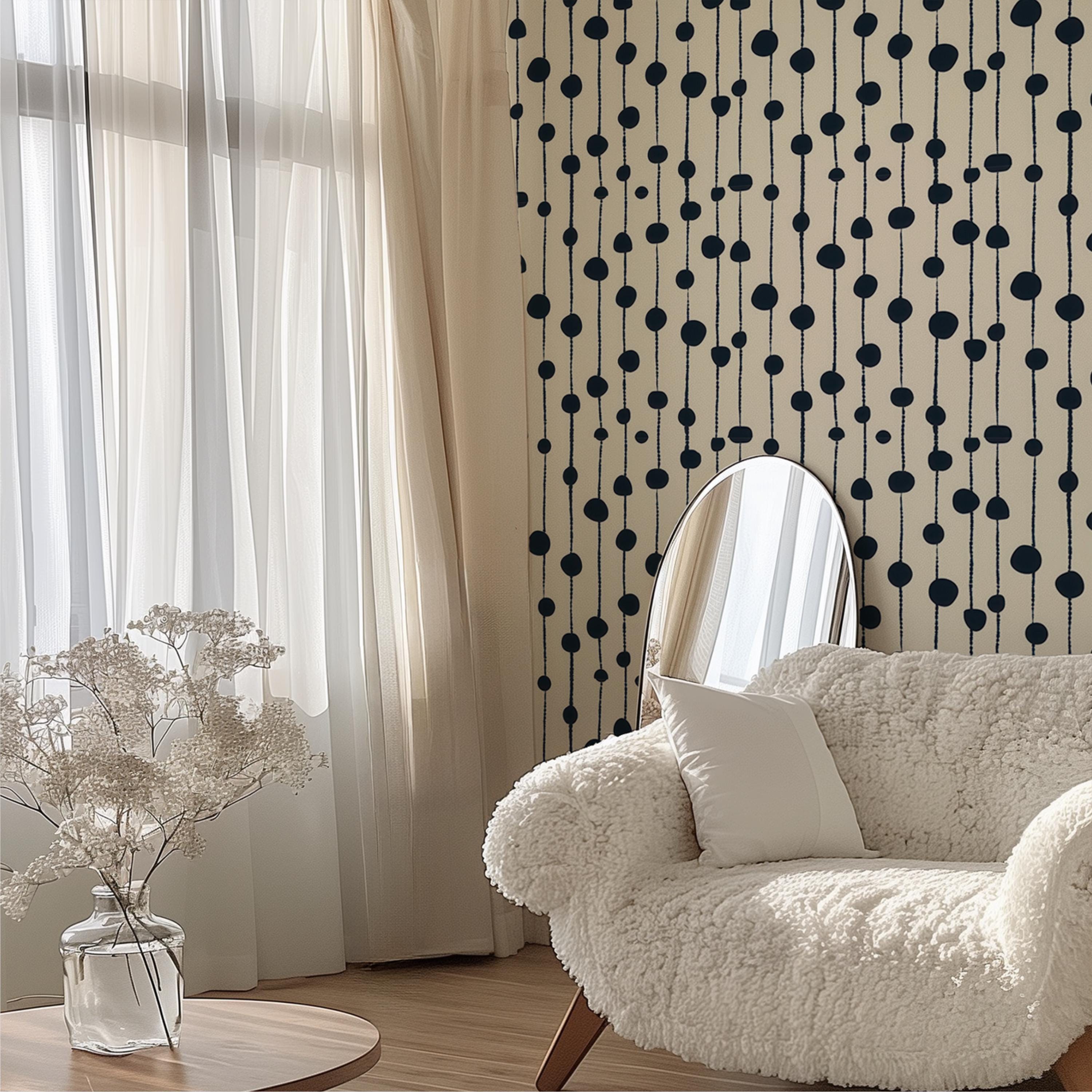 Modern Abstract Dotted Line Wallpaper