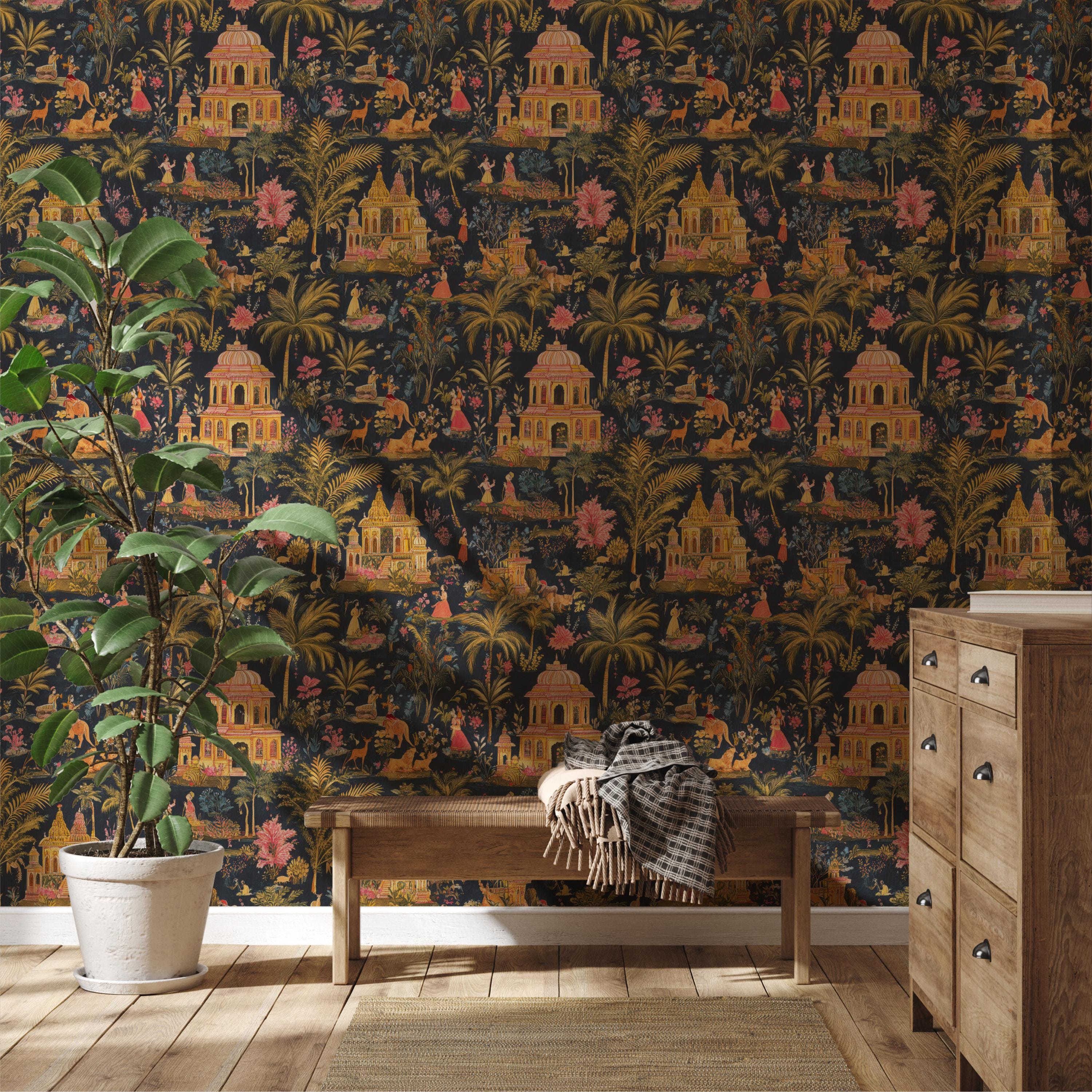 Chinoiserie Indian Palace Wallpaper