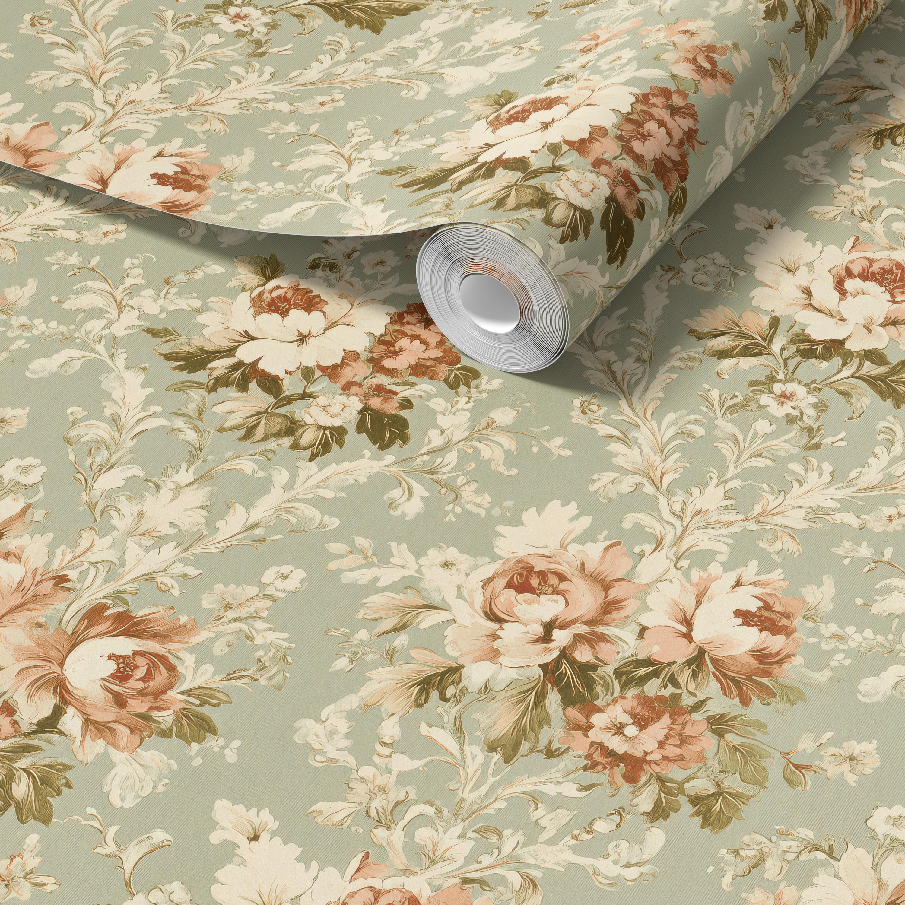 Elegant Victorian Vintage Floral Wallpaper