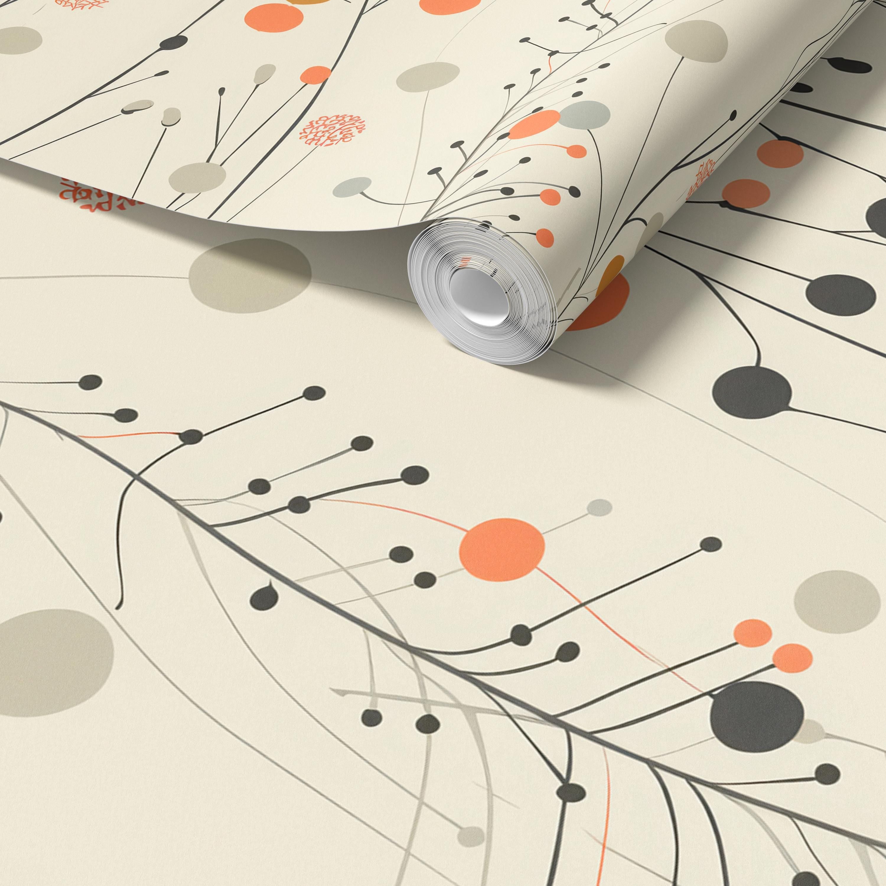 Modern Botanical Abstract Wallpaper