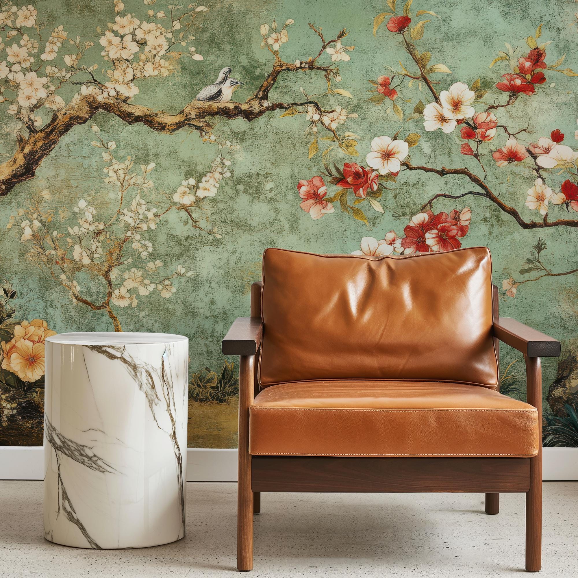 Japanese Red and White Cherry Blossoms - WALLPAPER CUSTOMS