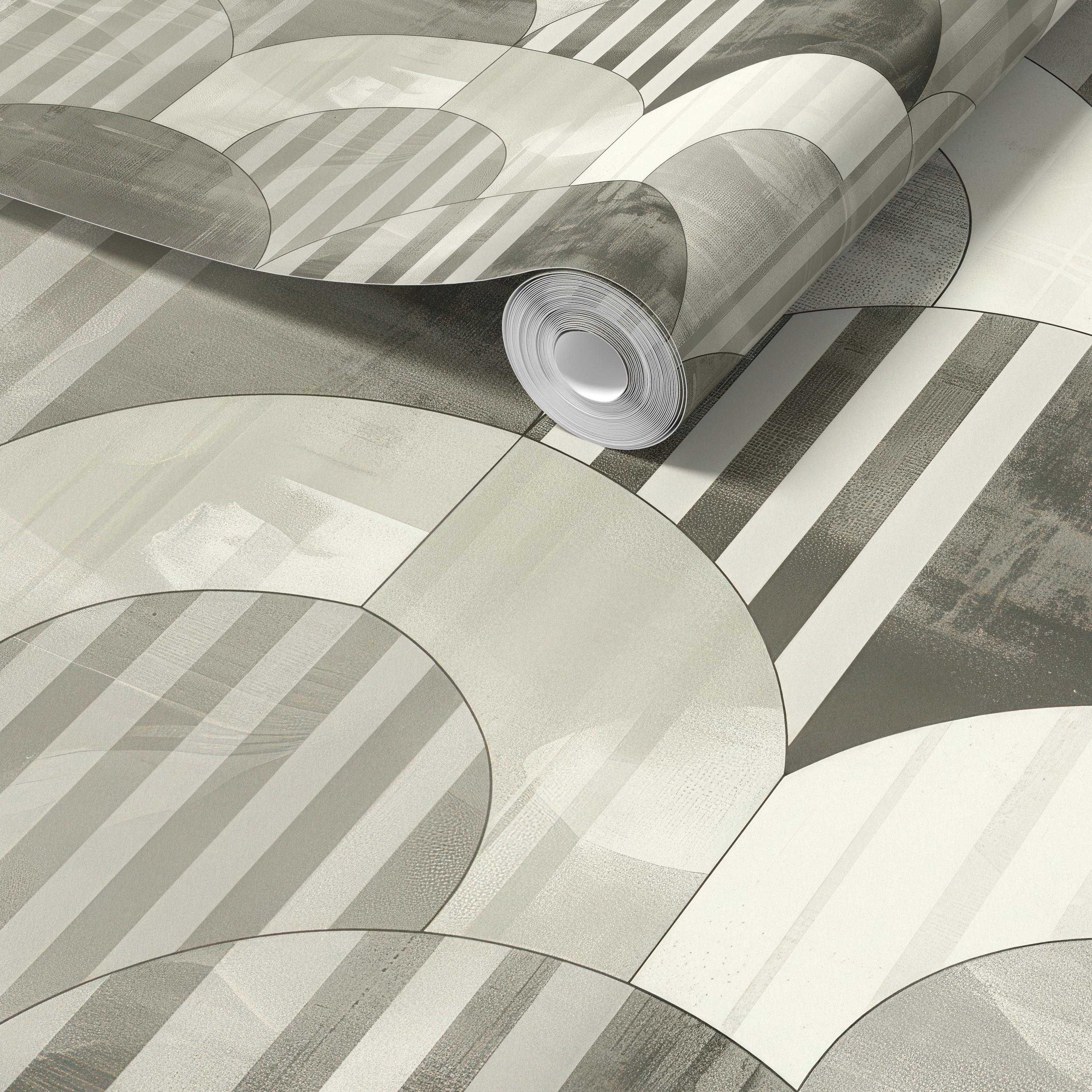 Neutral Minimalist Geometric Arch Wallpaper