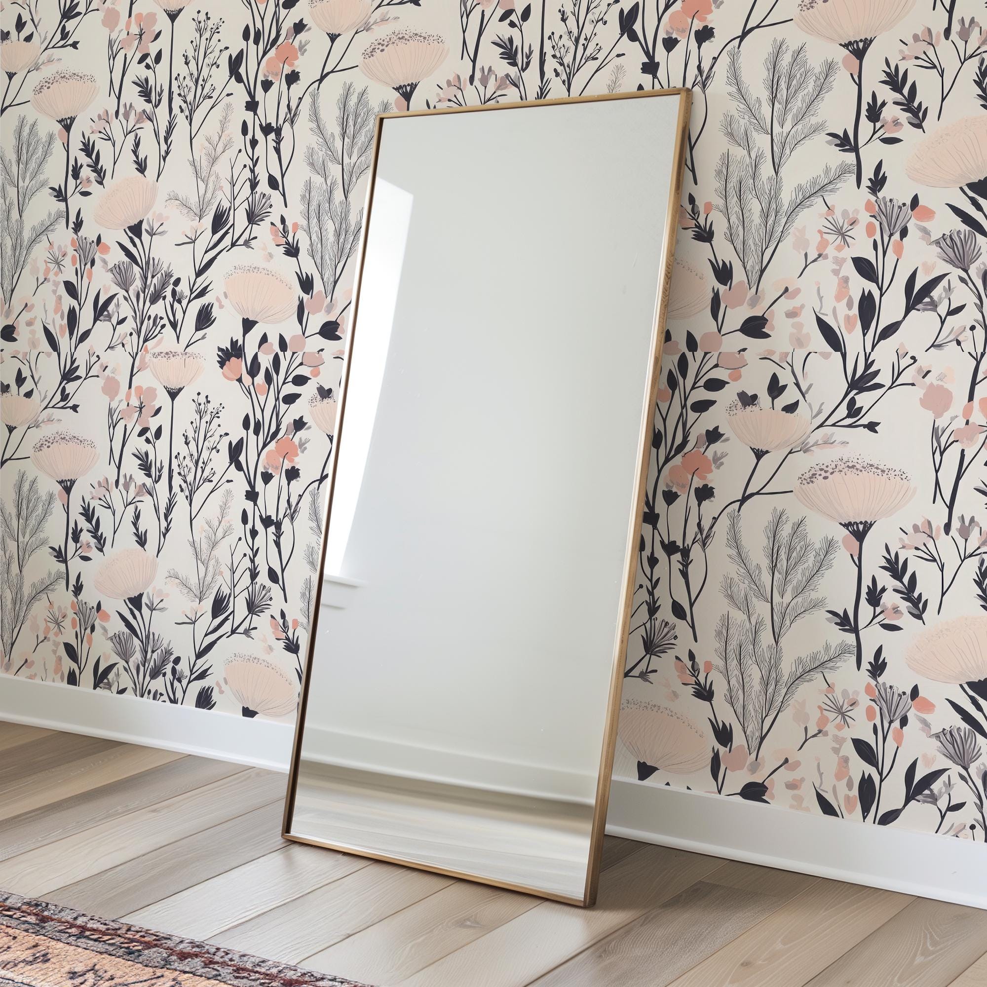 Elegant Blush Floral Botanical Wallpaper