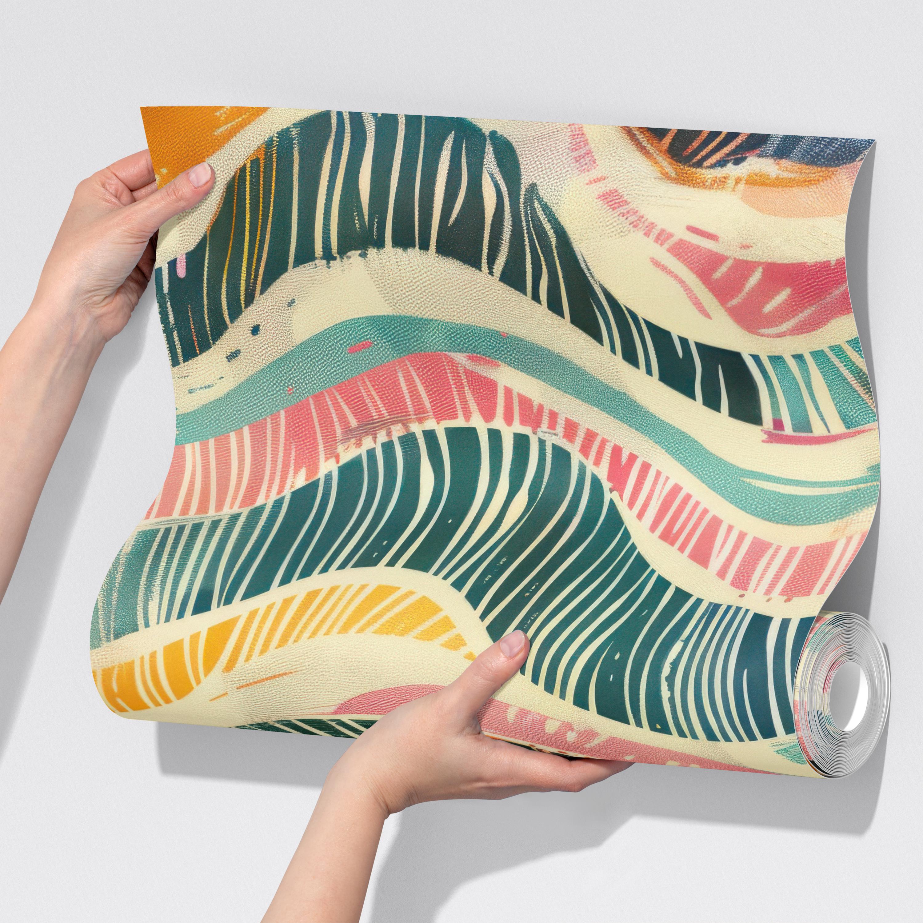 Vibrant Abstract Wave Wallpaper Mural