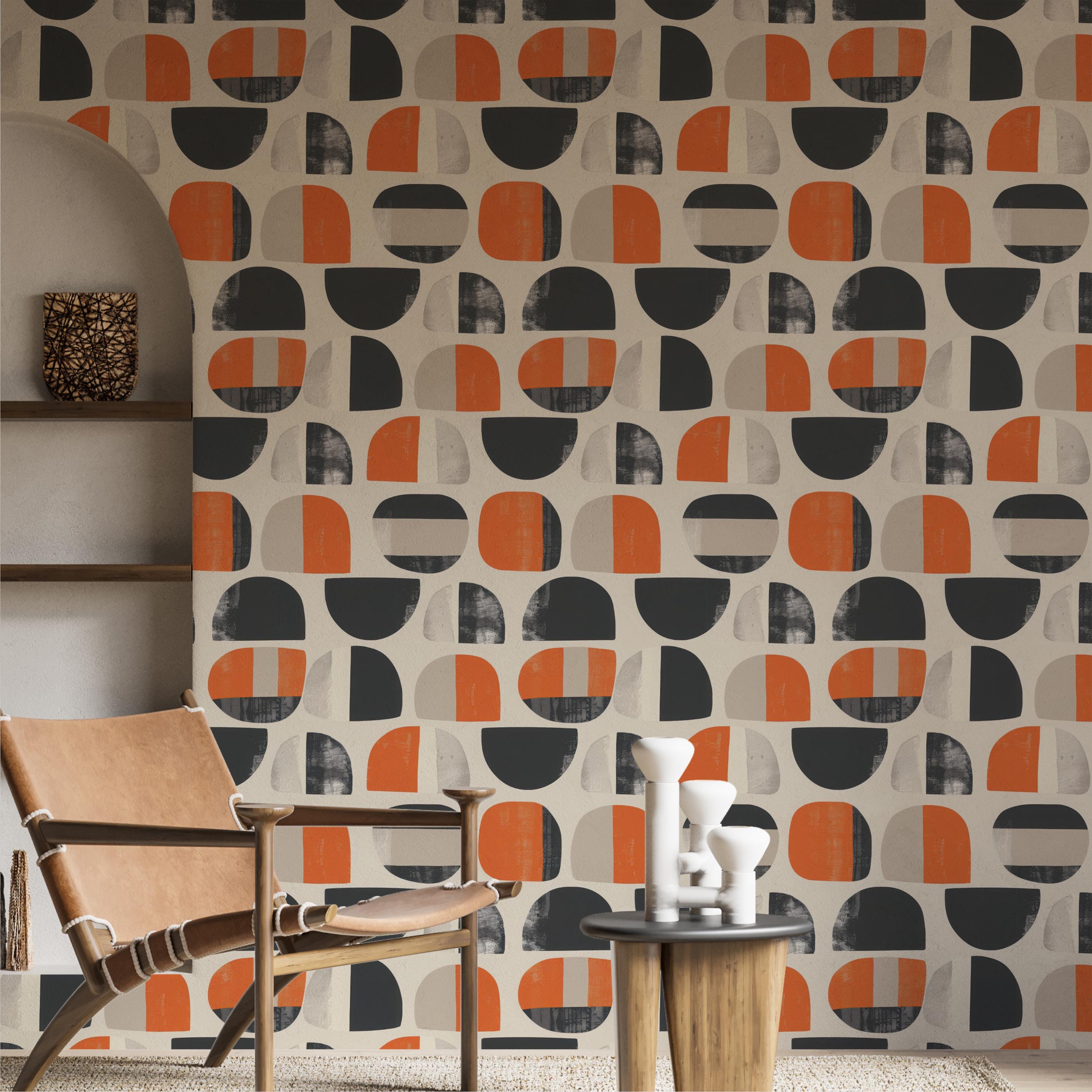 Retro Geometric Wallpaper Mural