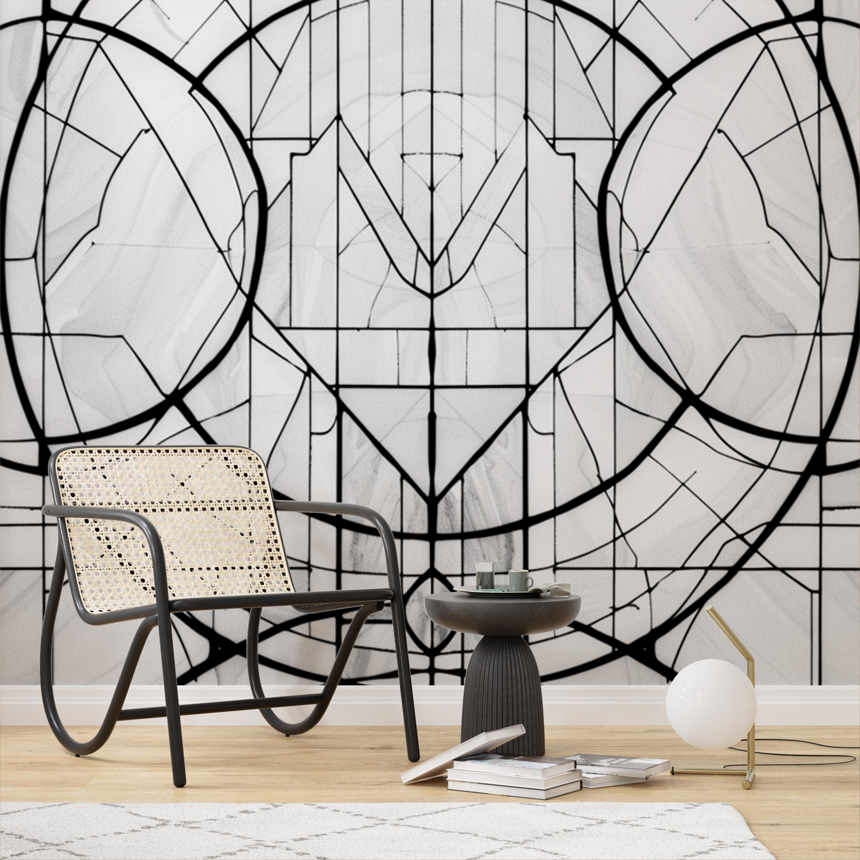 Modern Geometric Line Art Wallpaper