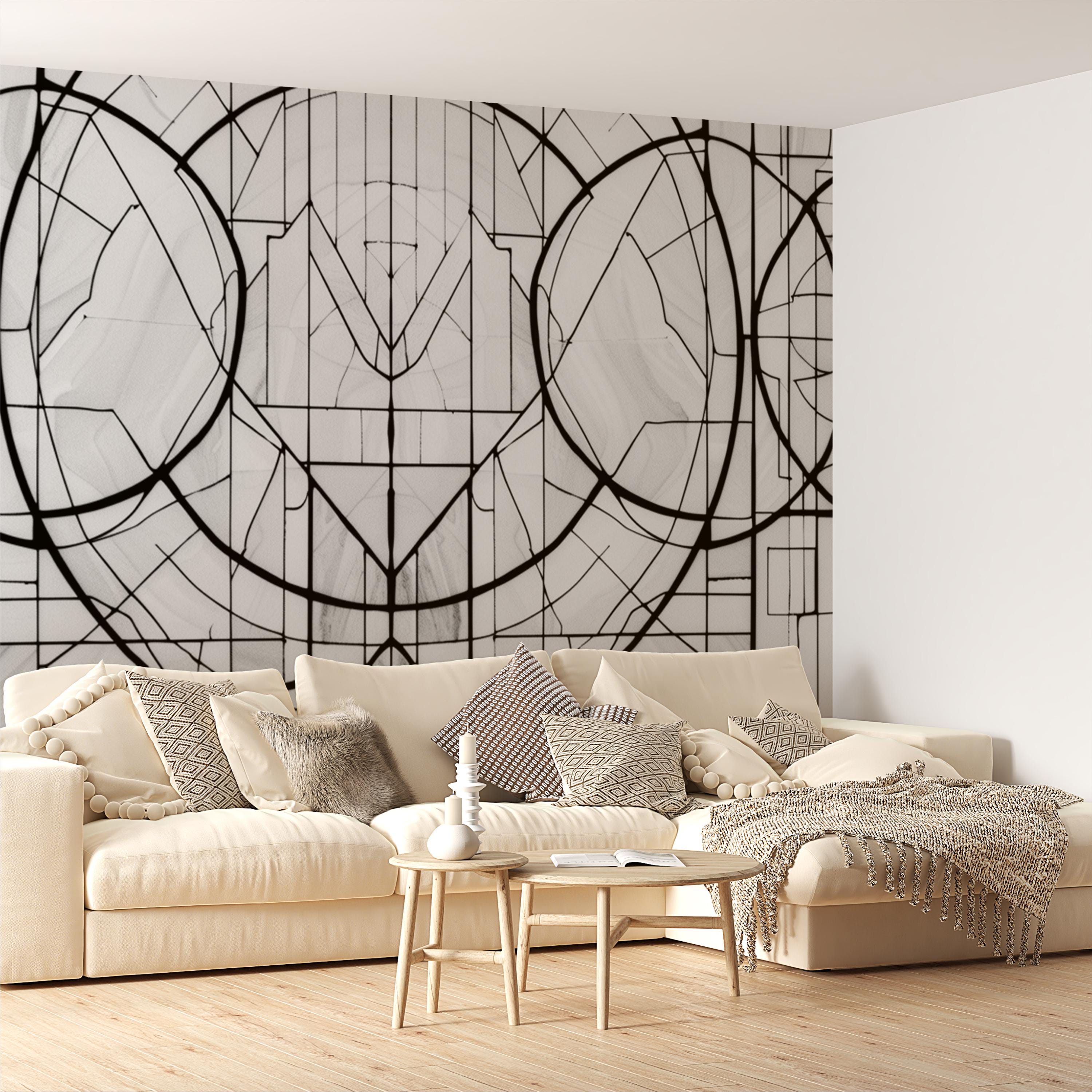 Modern Geometric Line Art Wallpaper