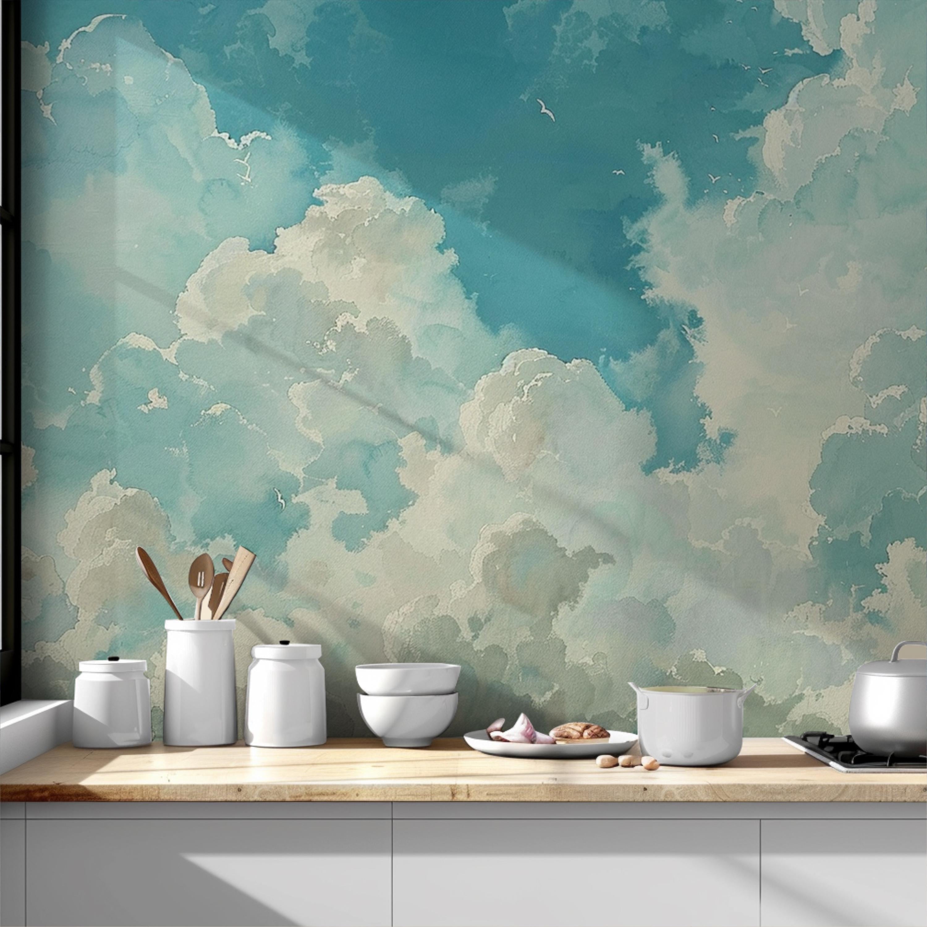 Tranquil Blue Sky Cloud Wallpaper