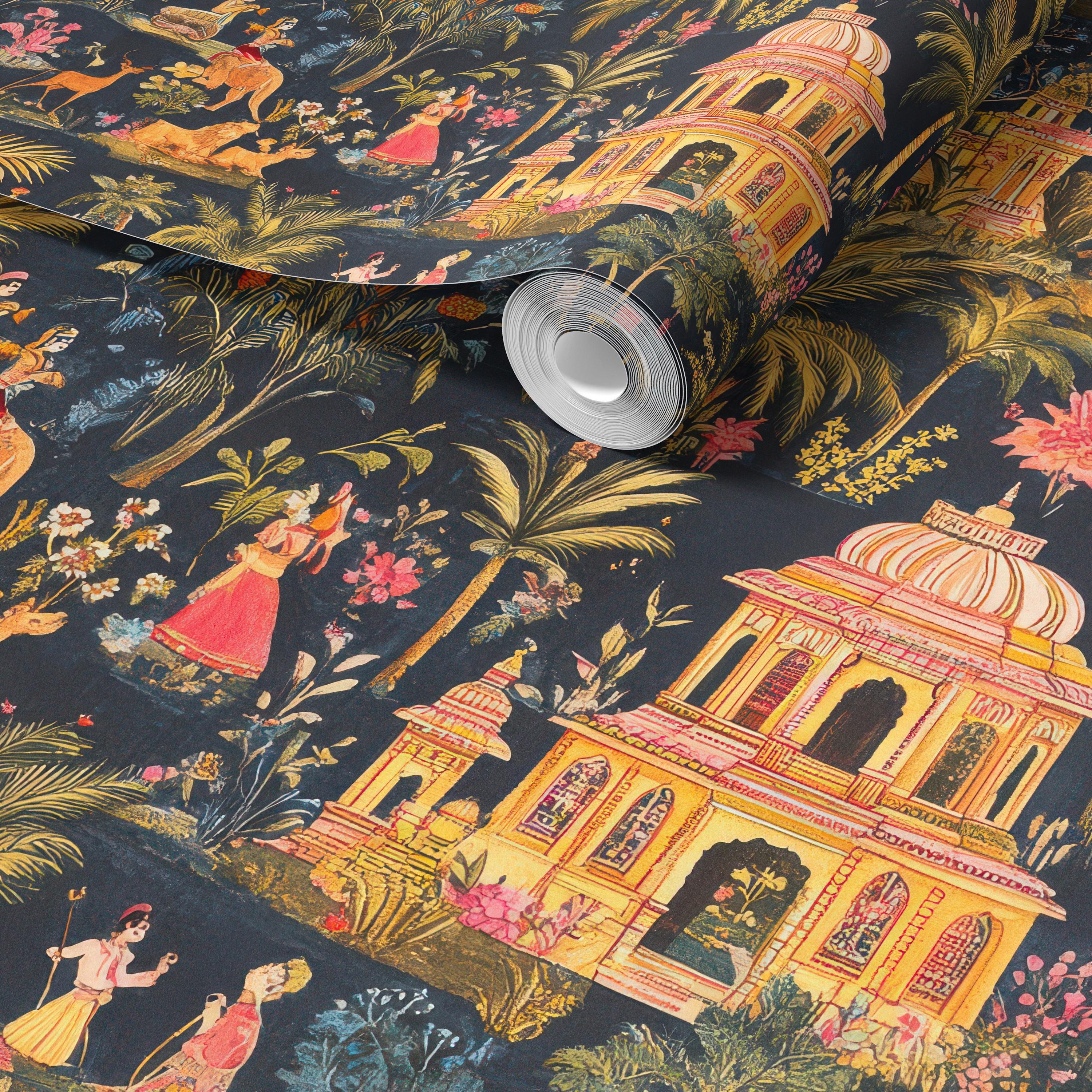 Chinoiserie Indian Palace Wallpaper