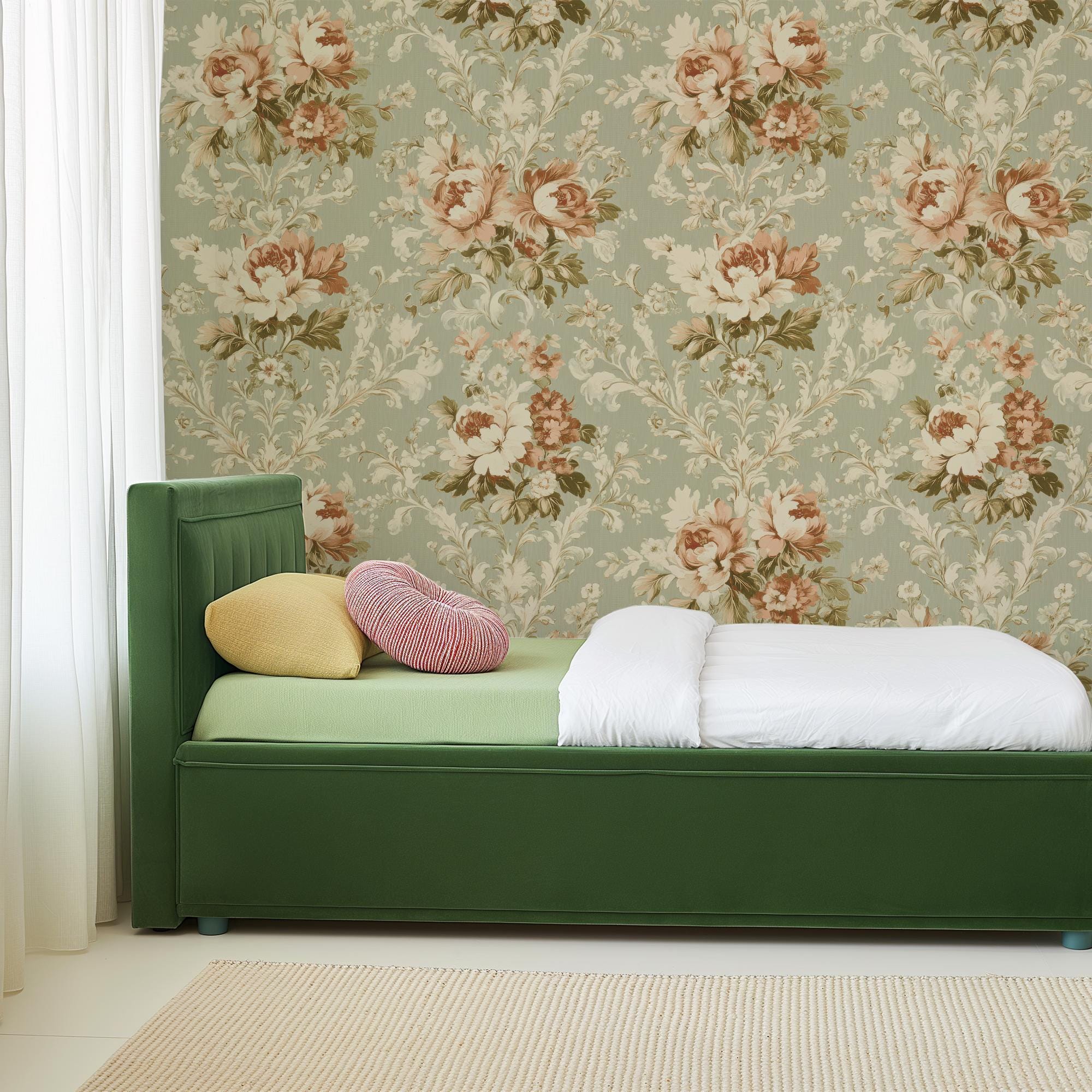 Elegant Victorian Vintage Floral Wallpaper