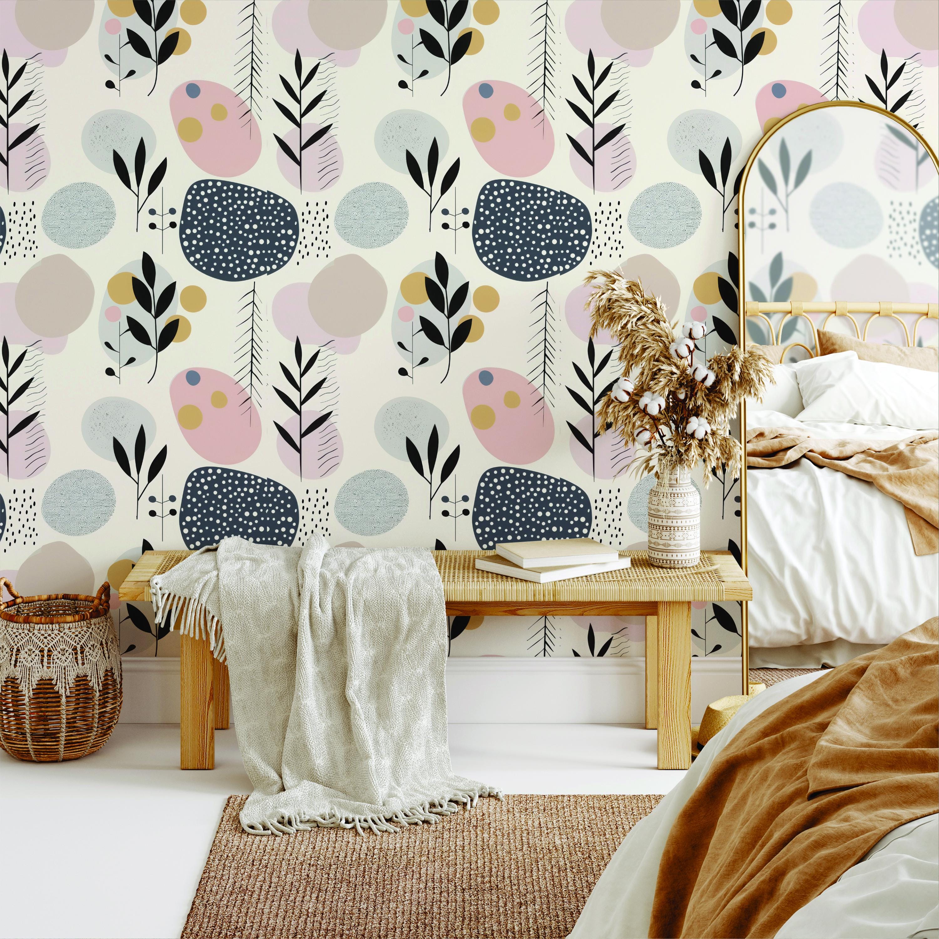 Neutral Minimalist Scandinavian Abstract Wallpaper