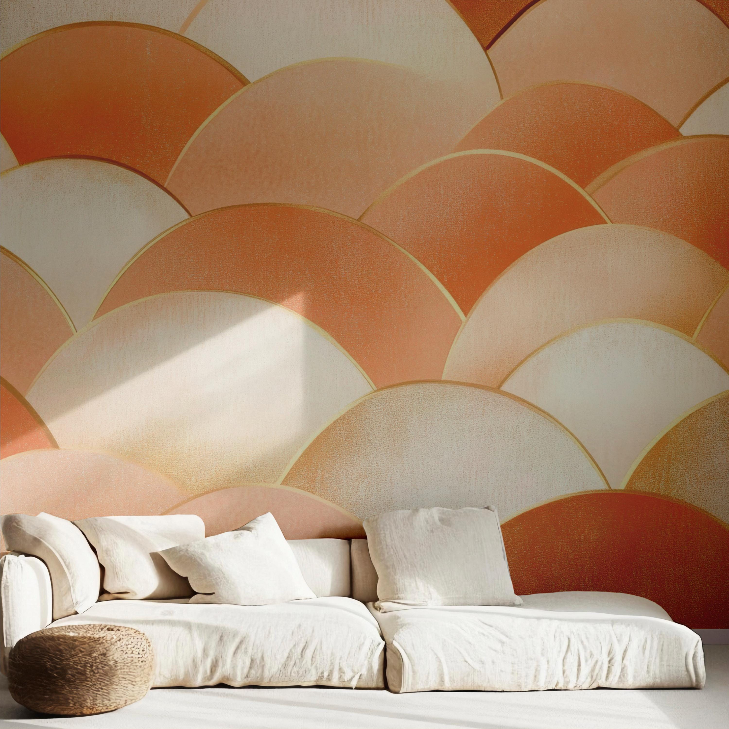 Elegant Art Deco Scallop Wallpaper