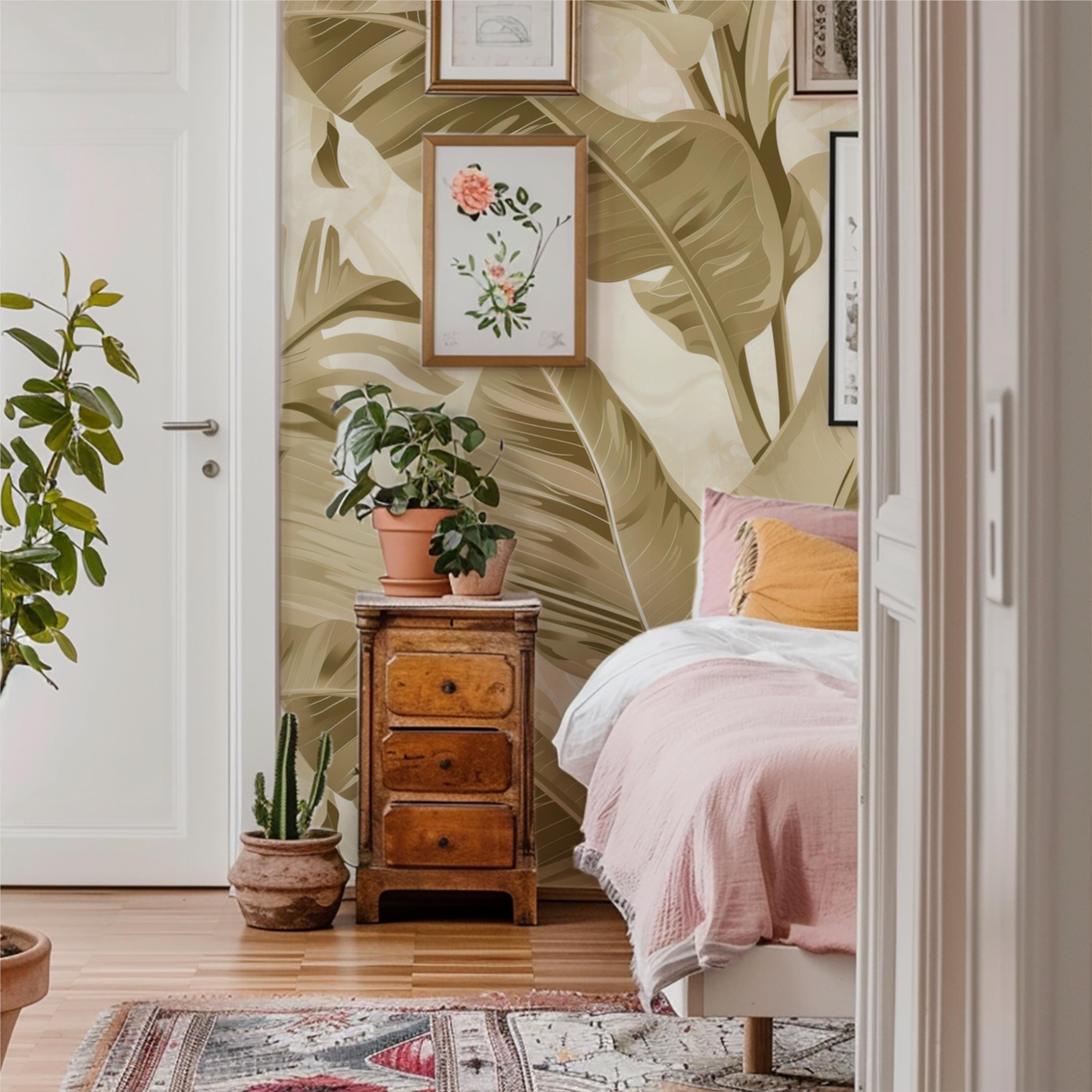 Tropical Banana Leaf Wallpaper