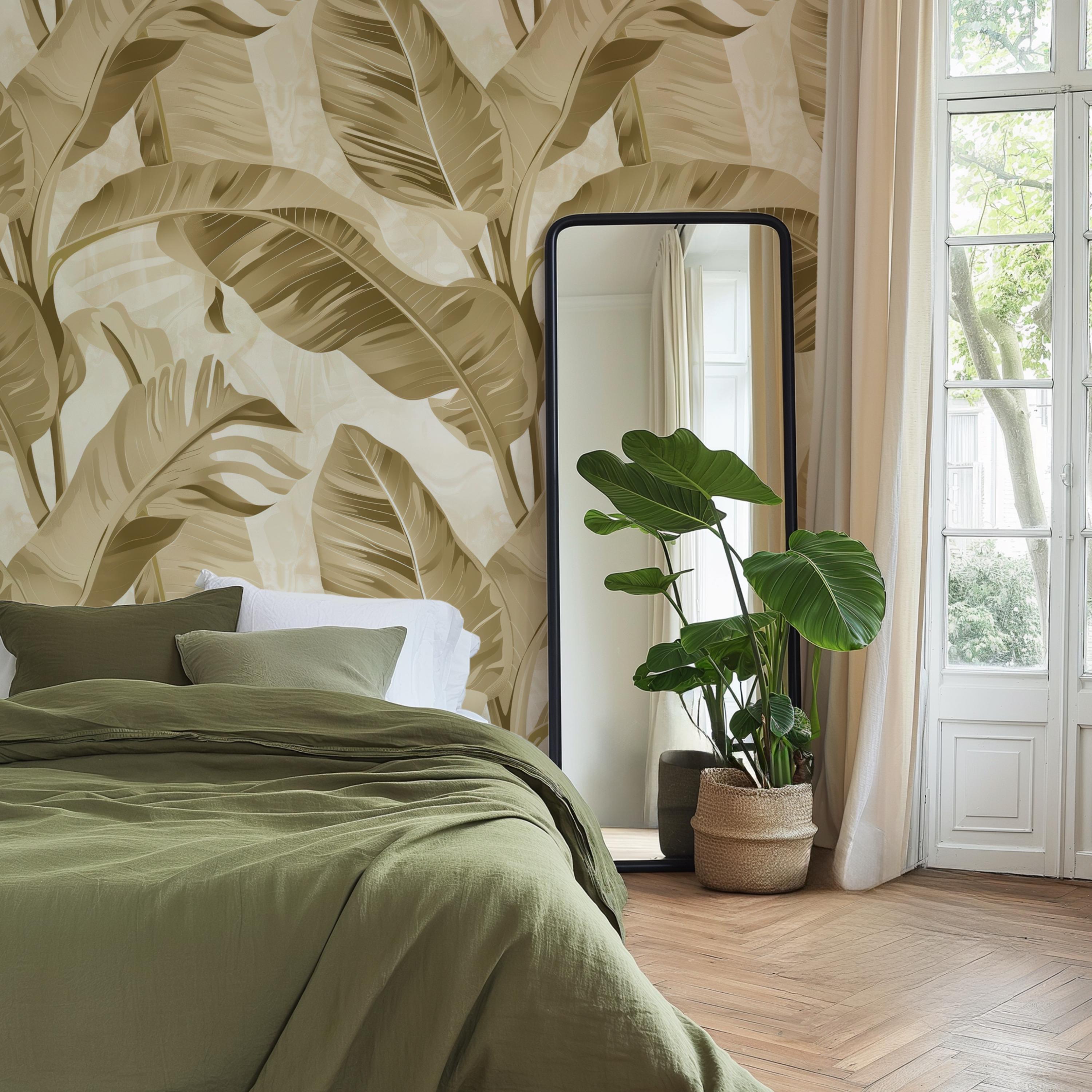 Tropical Banana Leaf Wallpaper