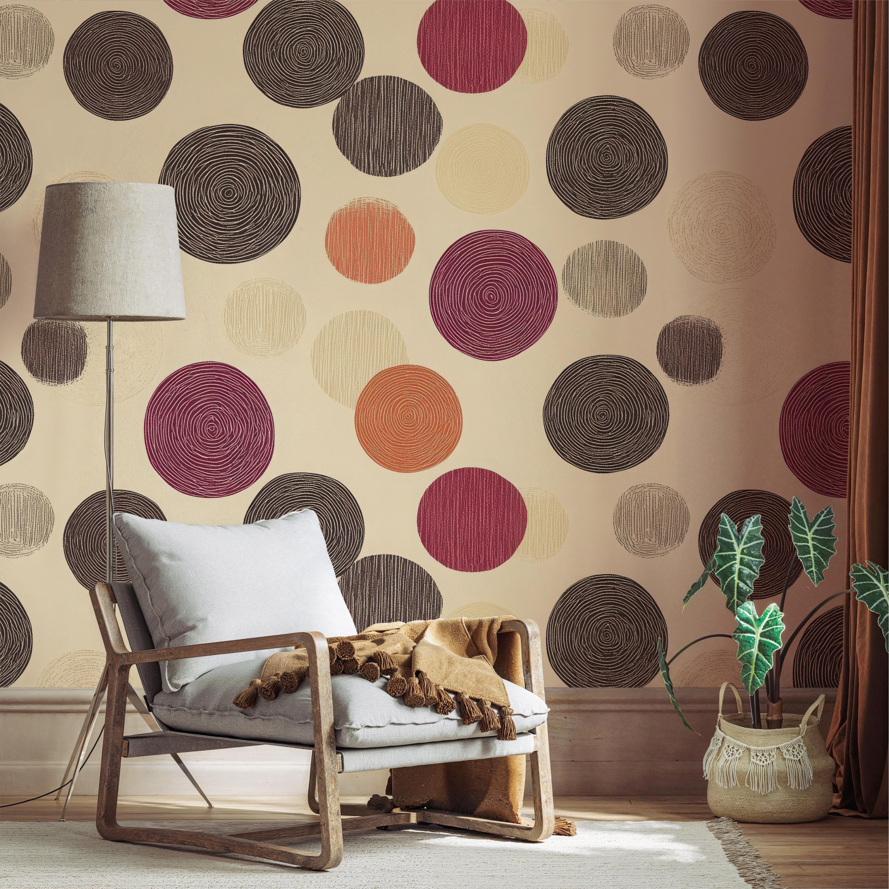 Earth Tone Geometric Circle Wallpaper