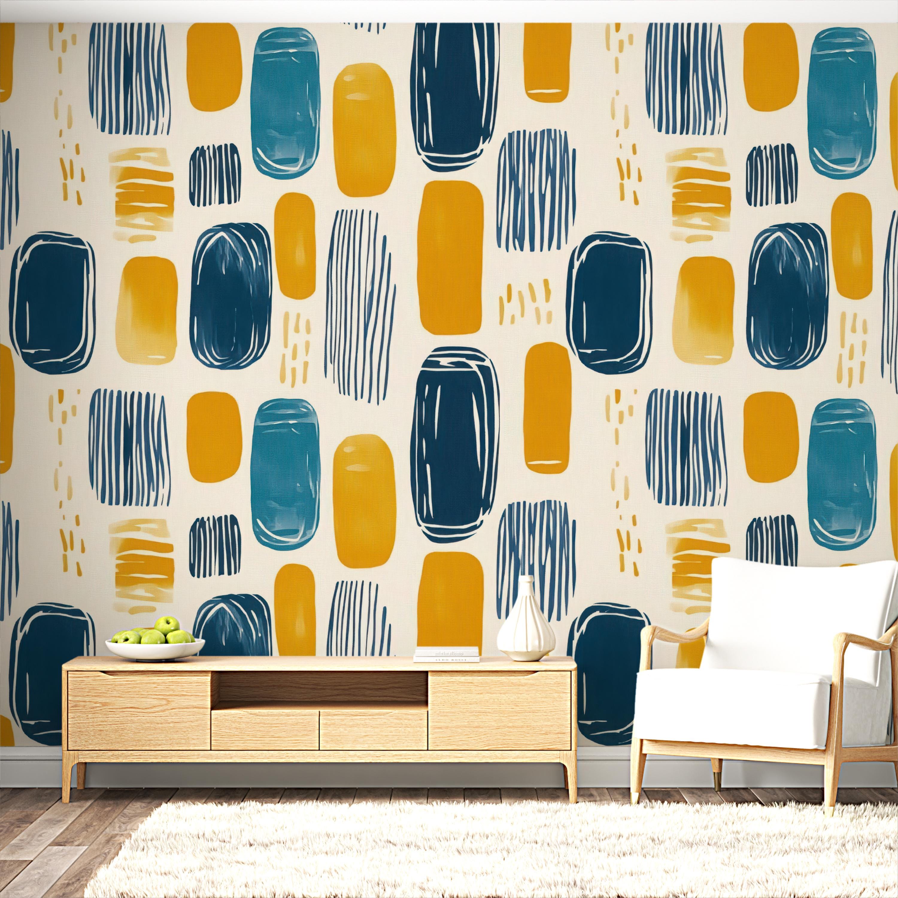 Retro Mid Century Abstract Wallpaper