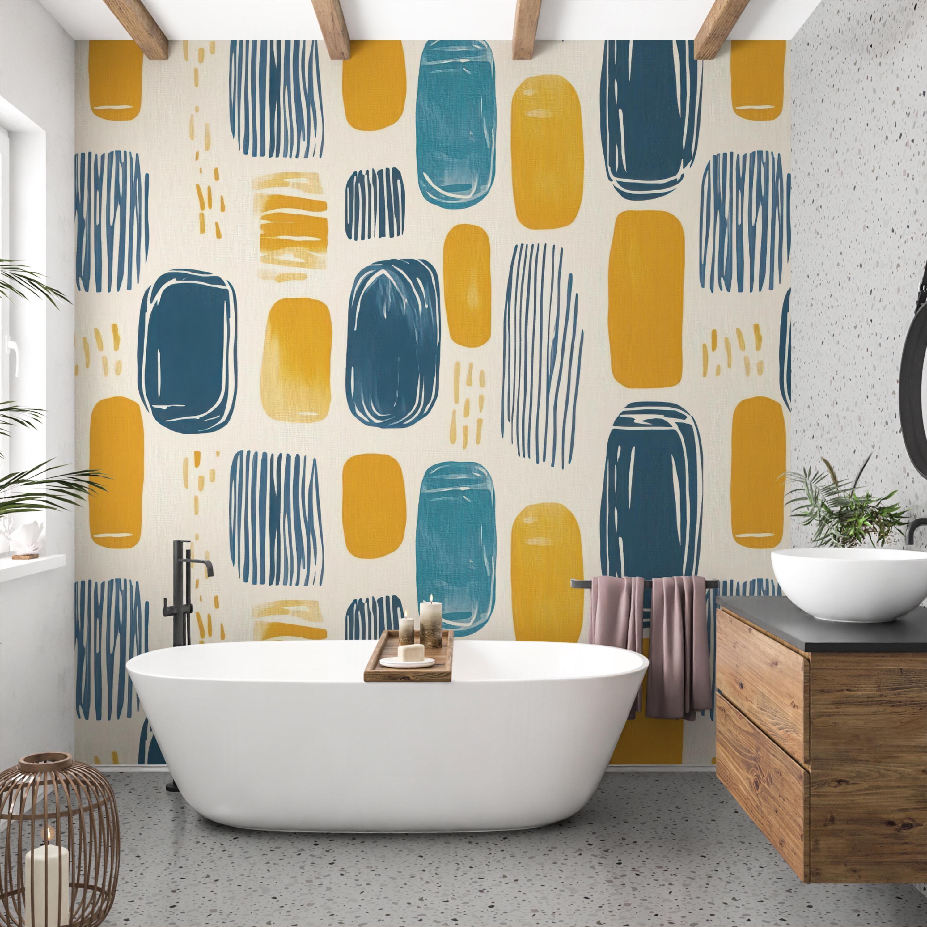 Retro Mid Century Abstract Wallpaper