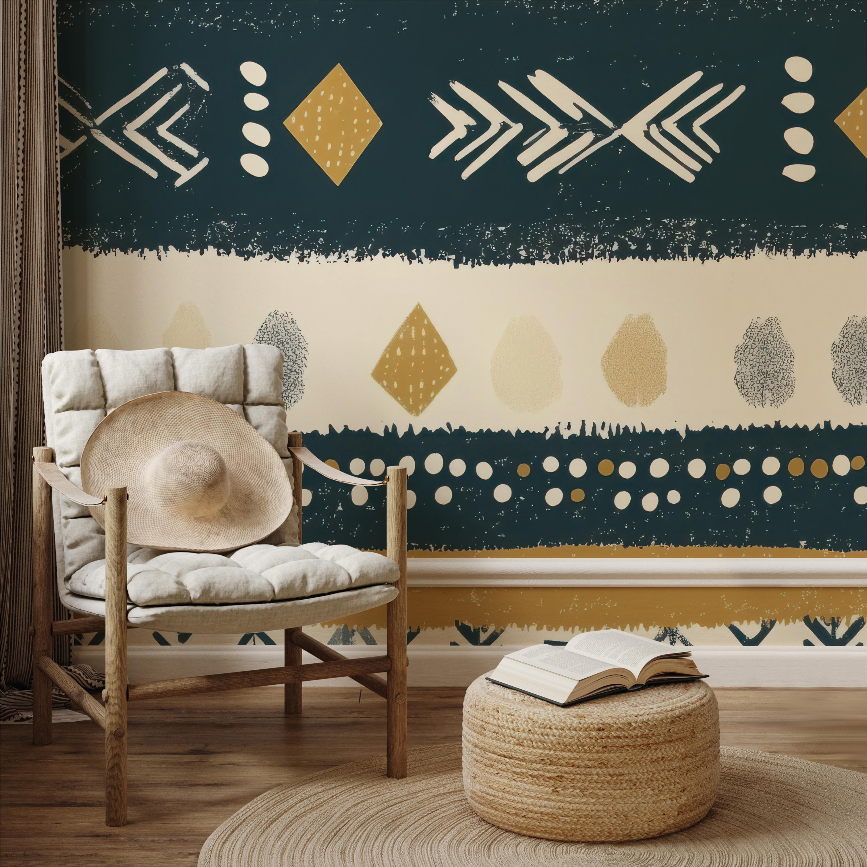 Bohemian Geometric Pattern Wallpaper
