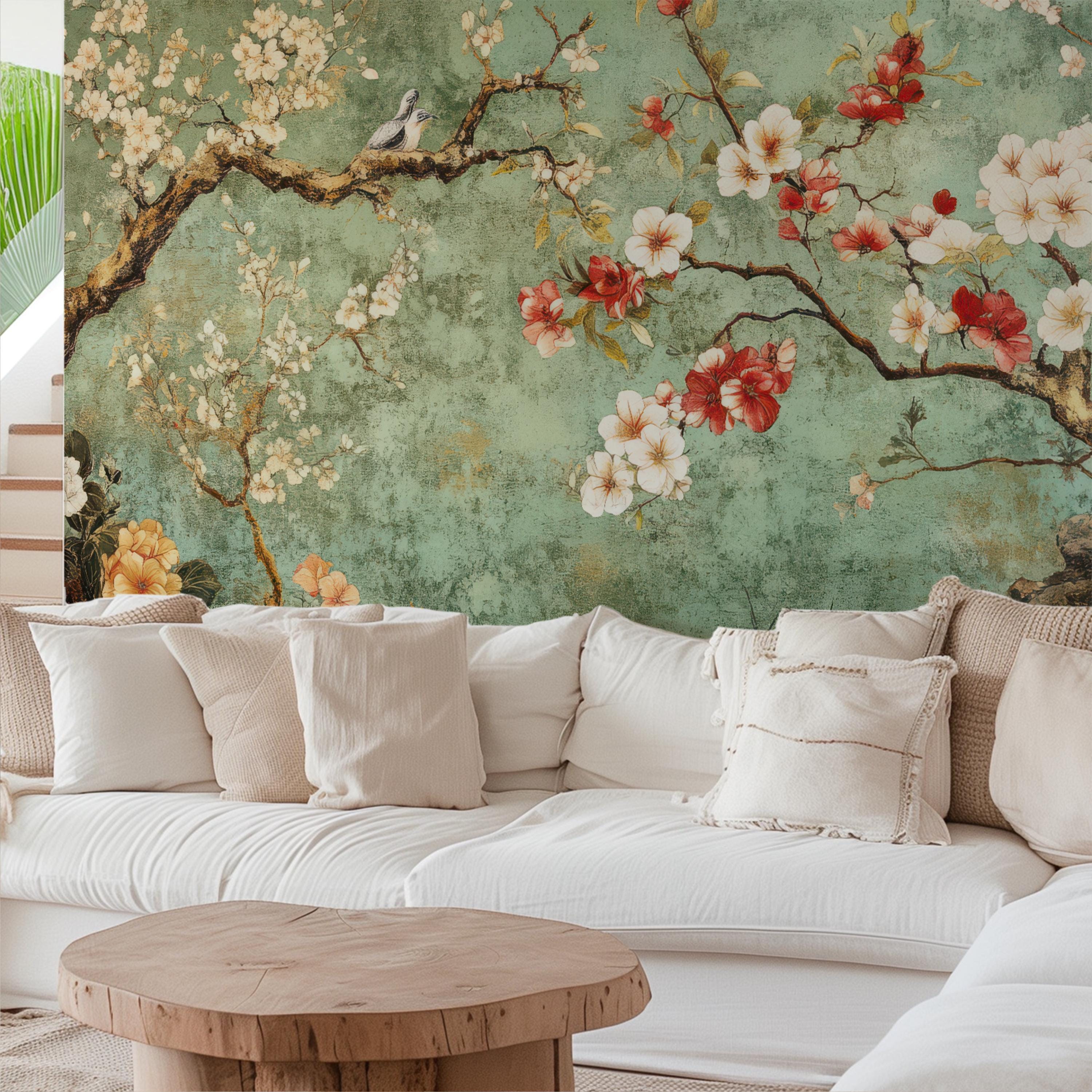 Japanese Red and White Cherry Blossoms