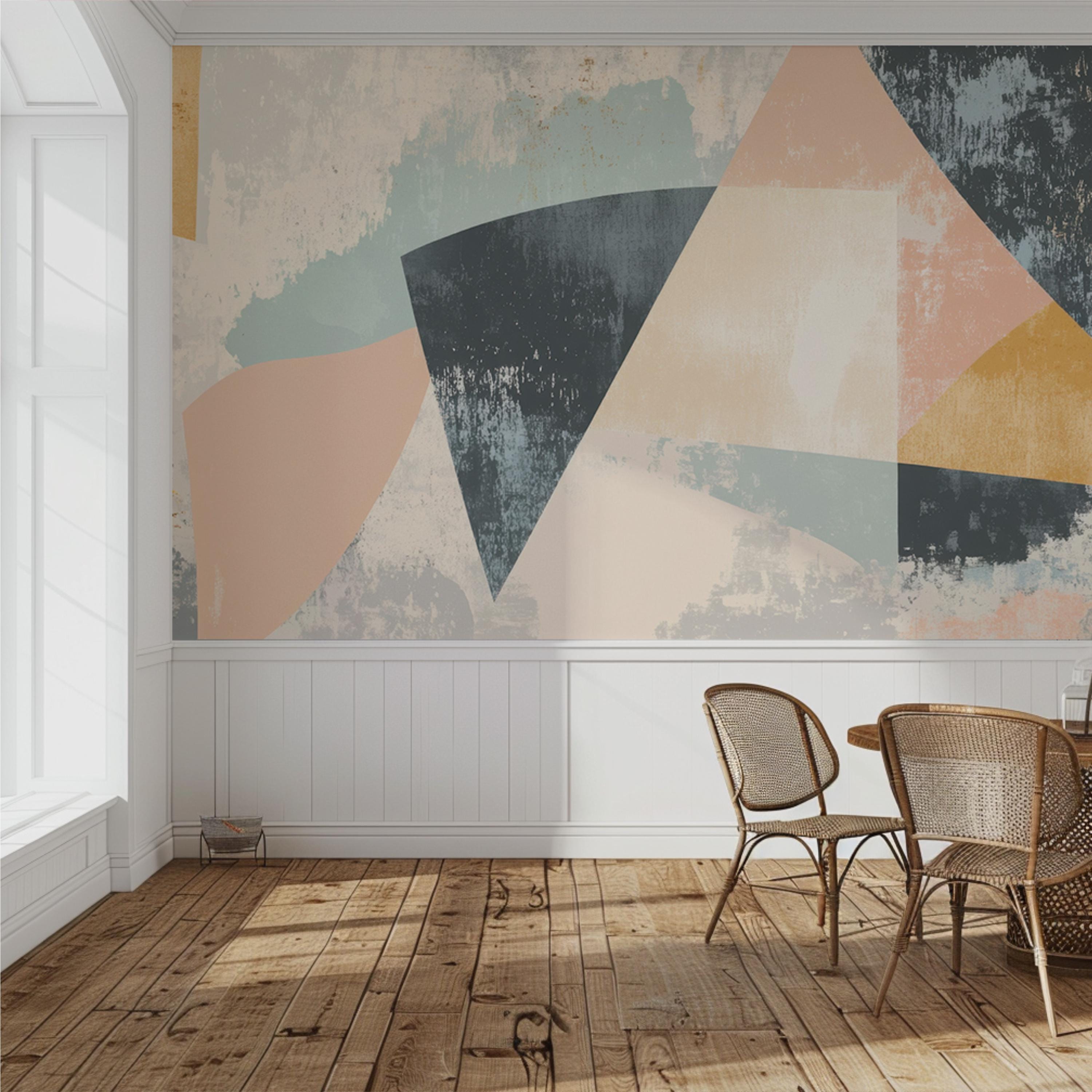 Mid Century Geometric Wallpaper Mural