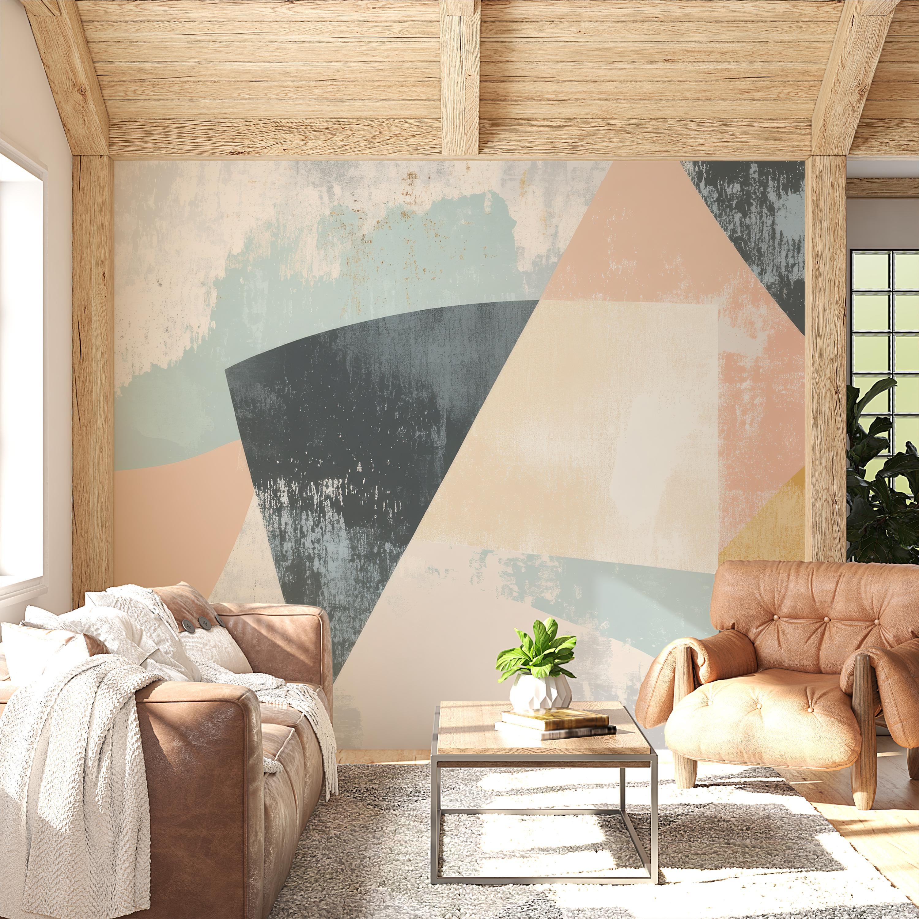 Mid Century Geometric Wallpaper Mural