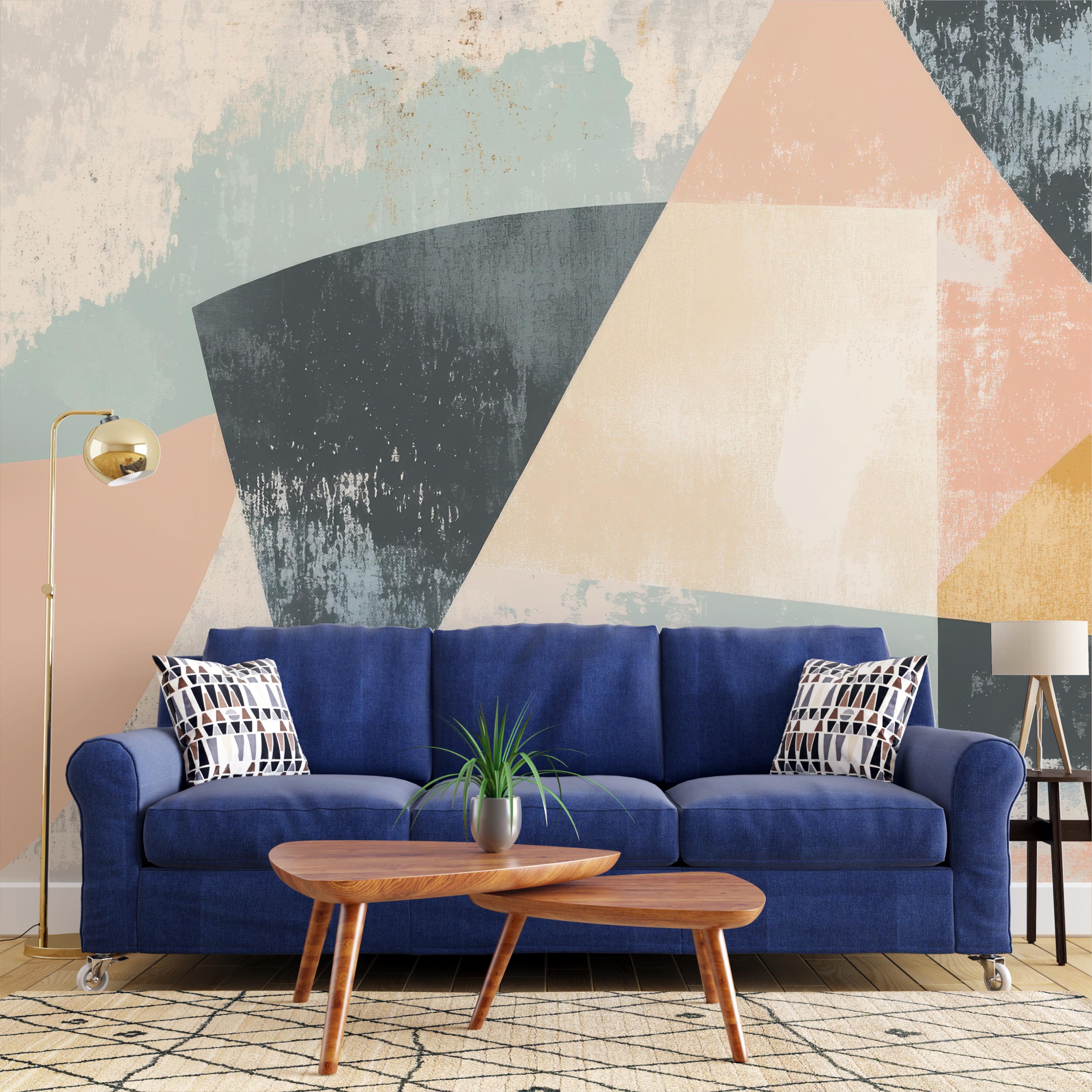 Mid Century Geometric Wallpaper Mural