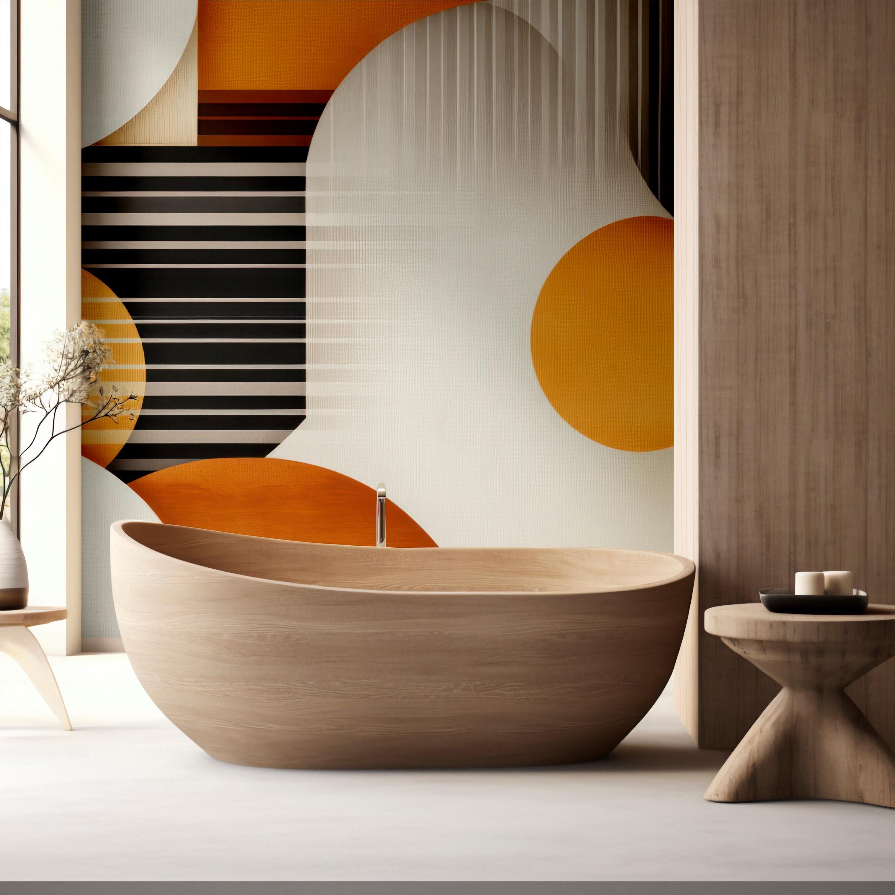 Retro Abstract Geometric Wall Mural