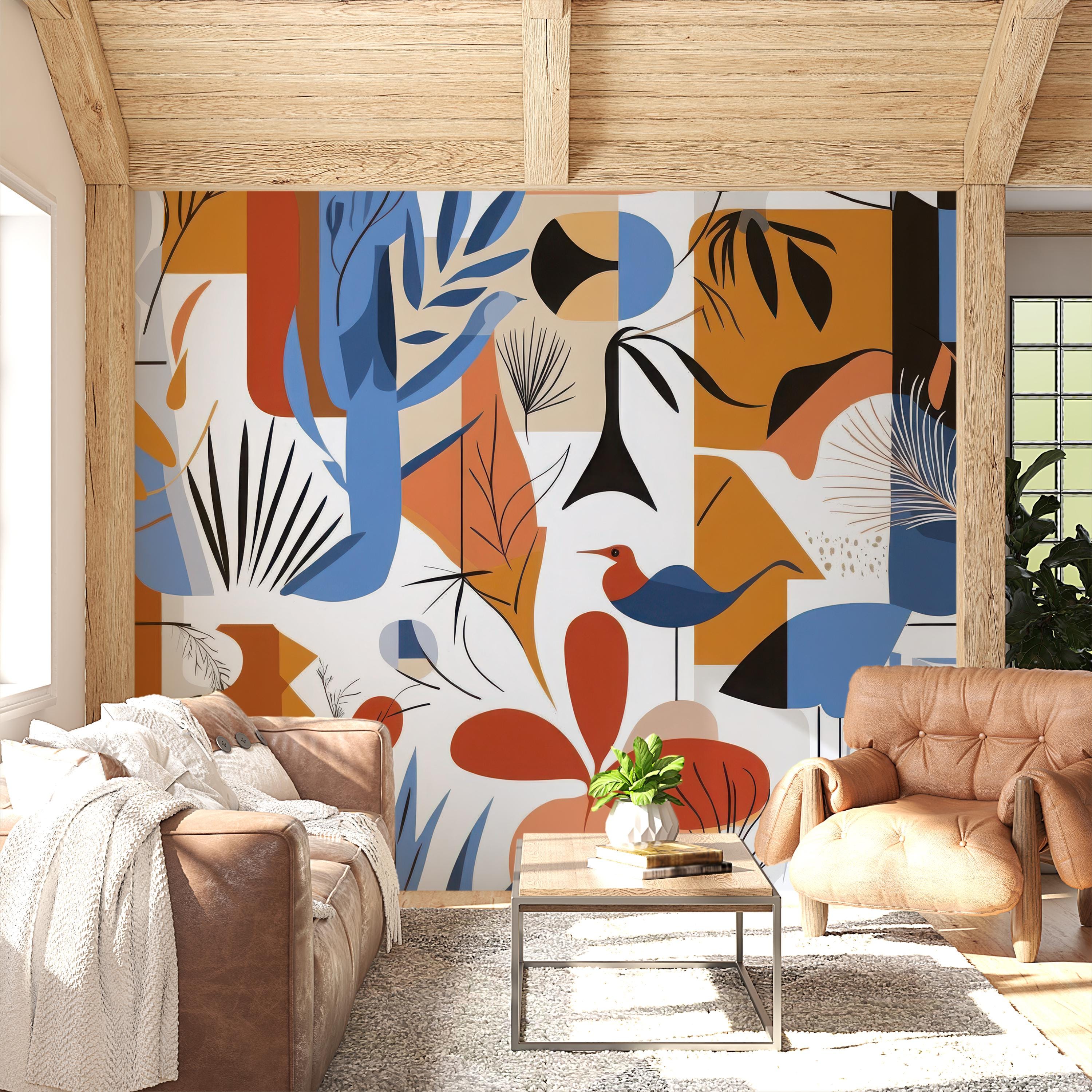 Bold Mid Century Modern Wallpaper Mural