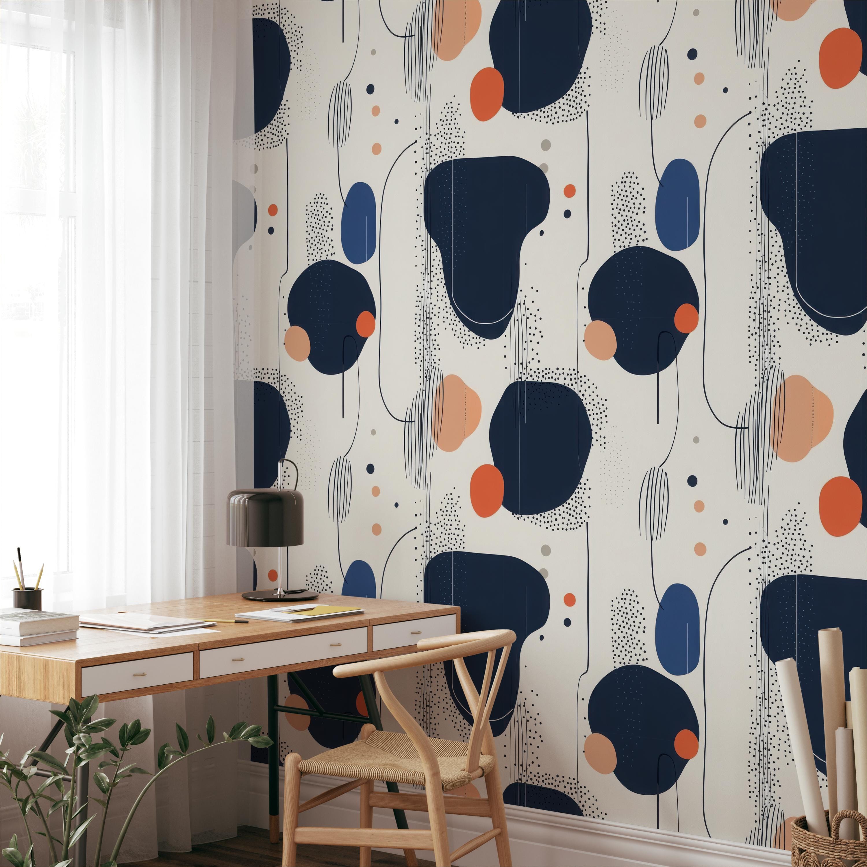 Abstract Blob Pattern Wallpaper Mural