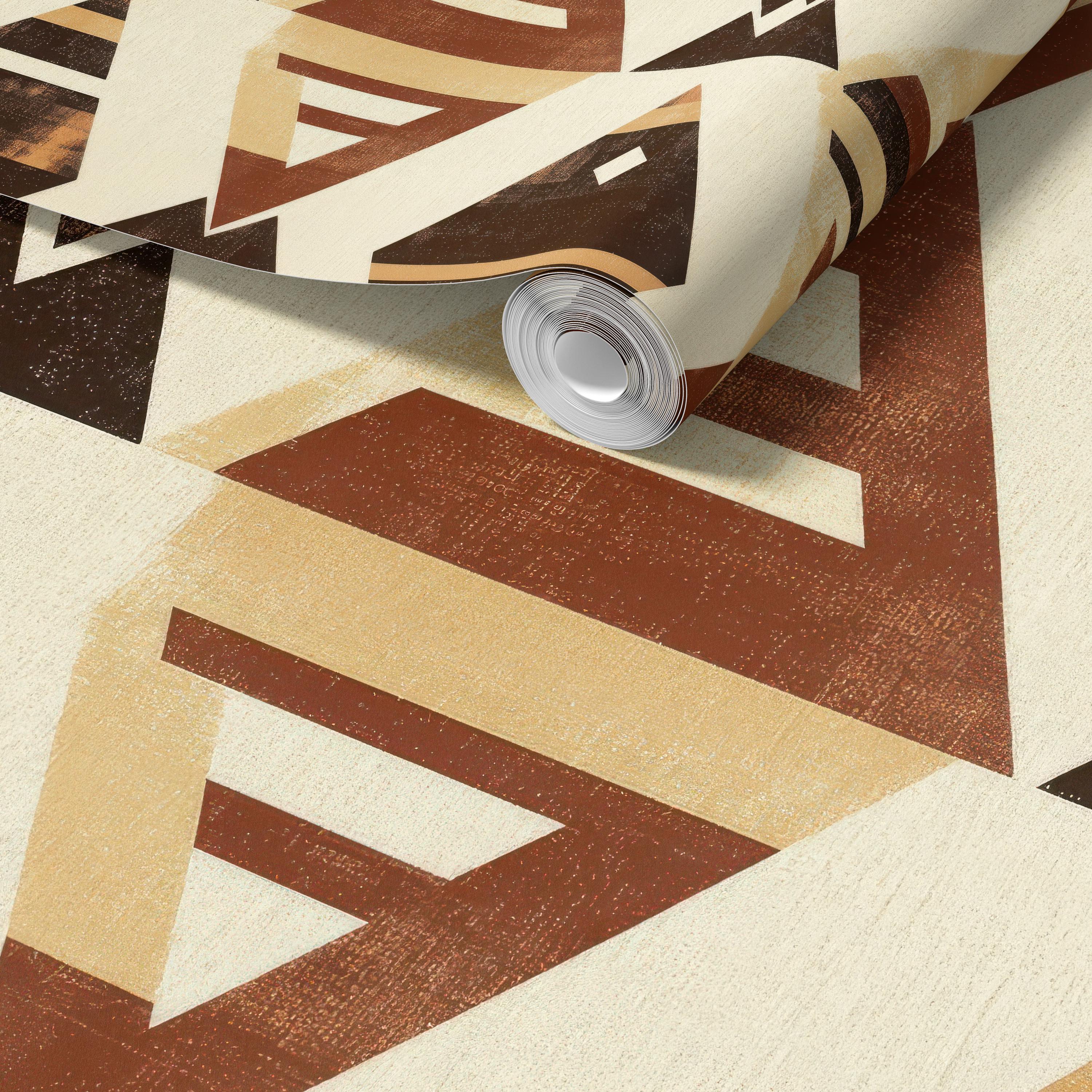 Aztec Triangle Pattern Tribal Wallpaper
