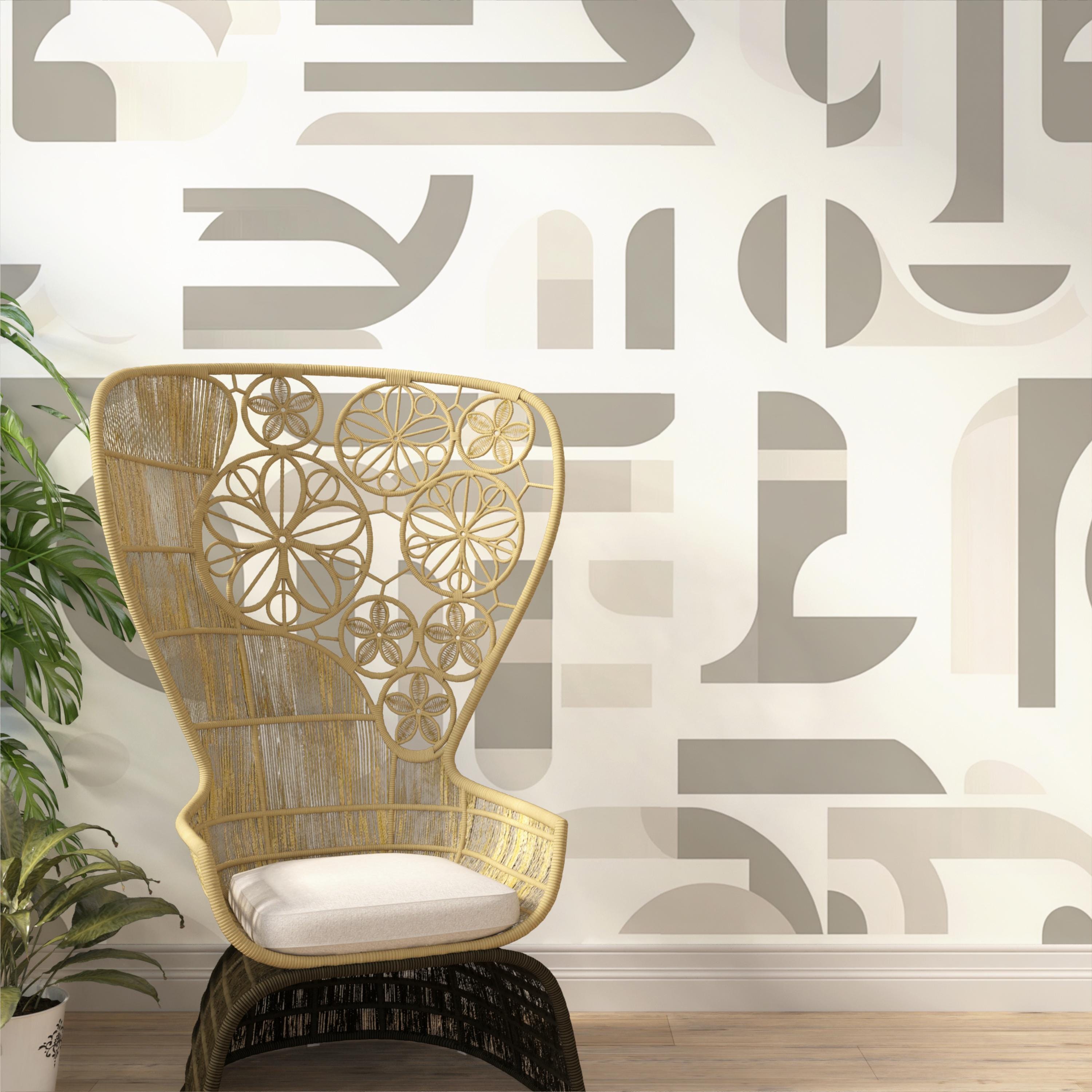 Neutral Geometric Wallpaper Mural