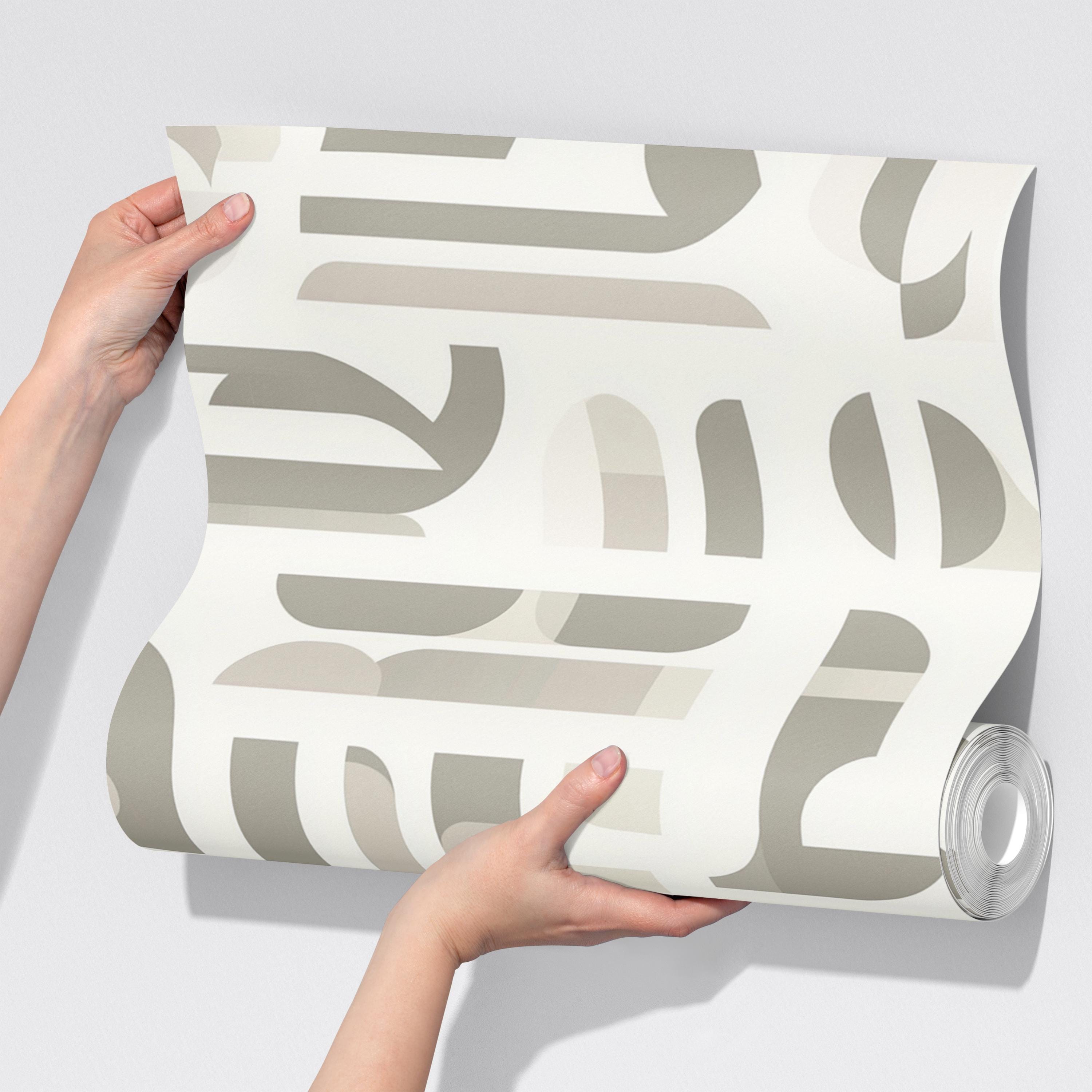 Neutral Geometric Wallpaper Mural