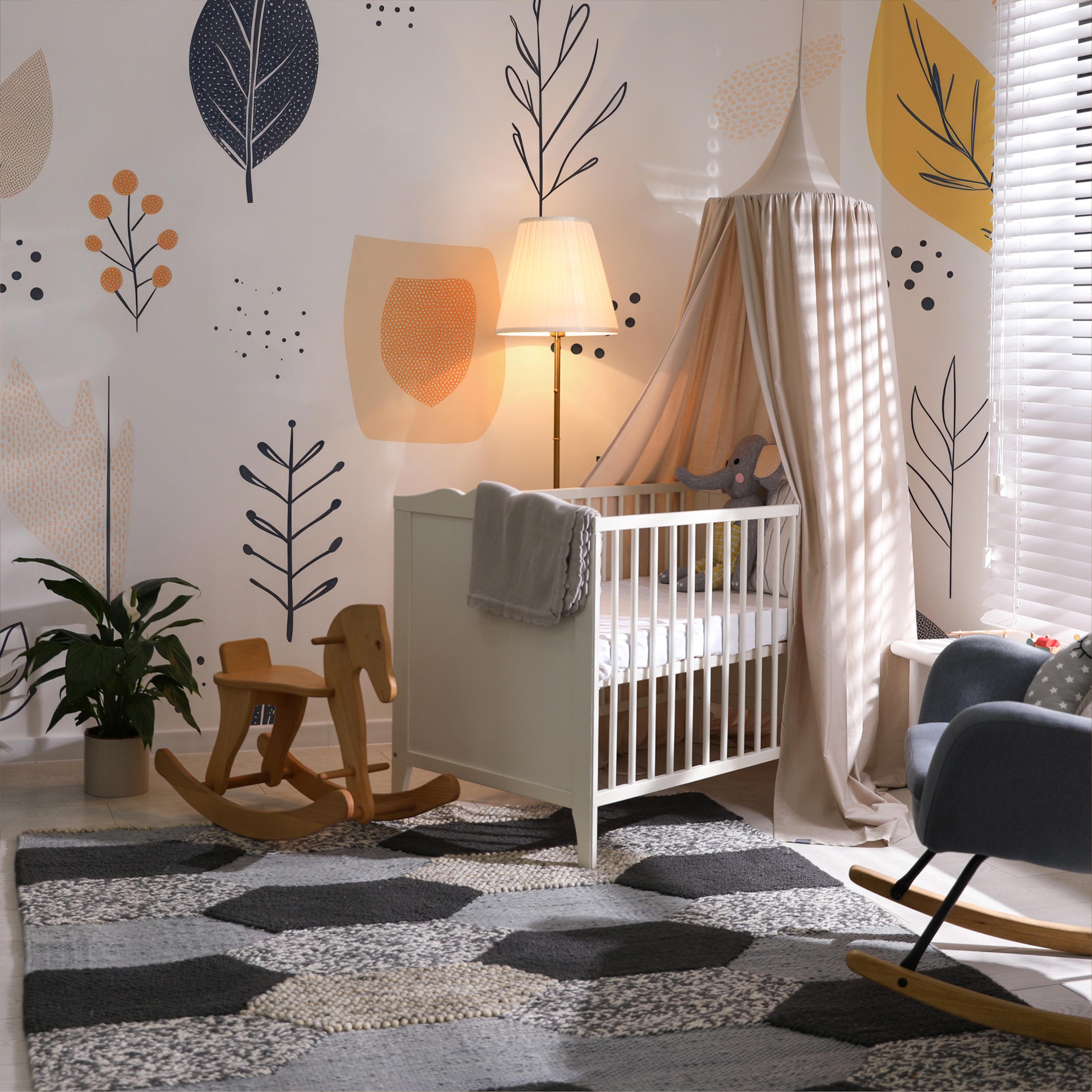 Abstract Leaf Botanical Nursery Wallpaper