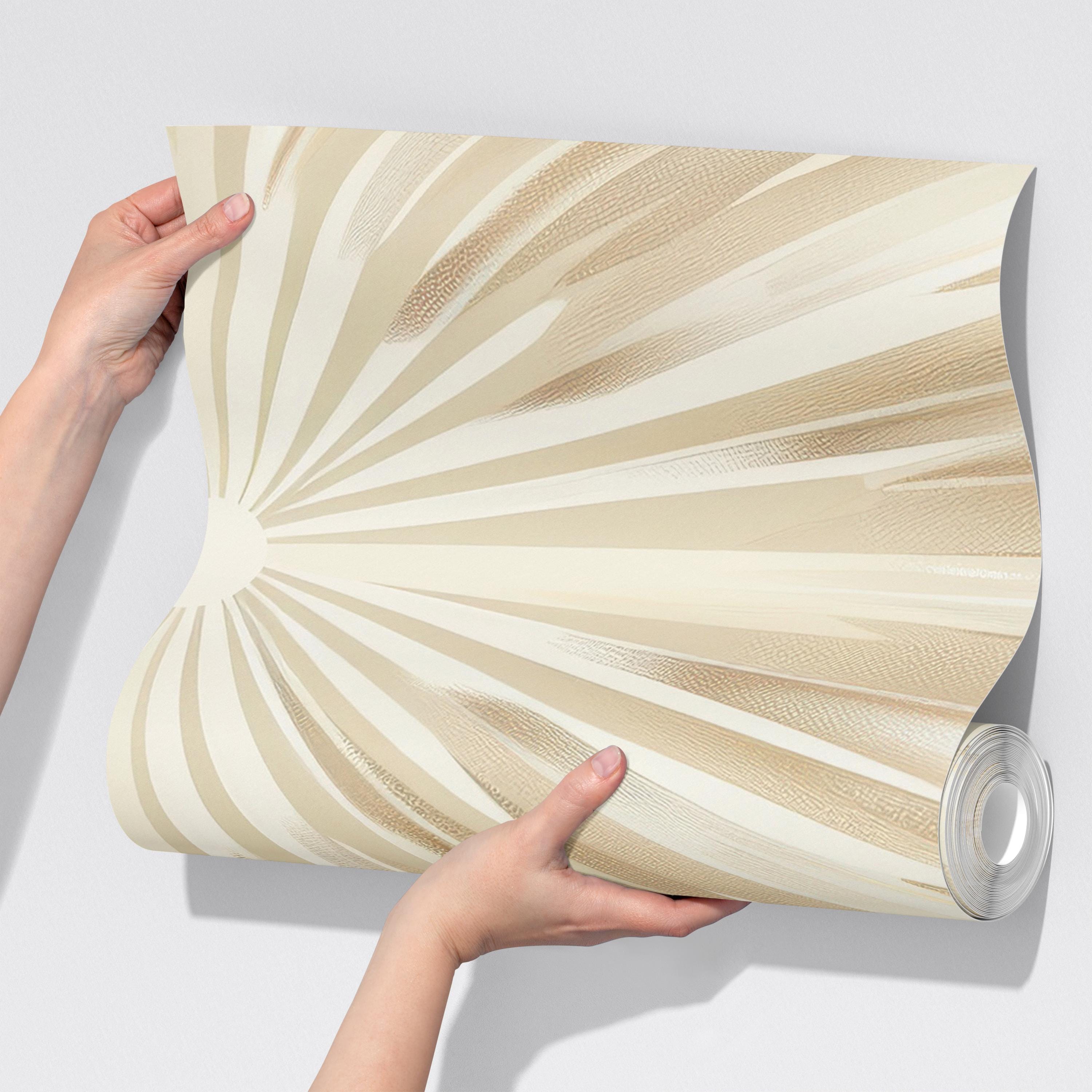 Neutral Sunburst Wallpaper Mural