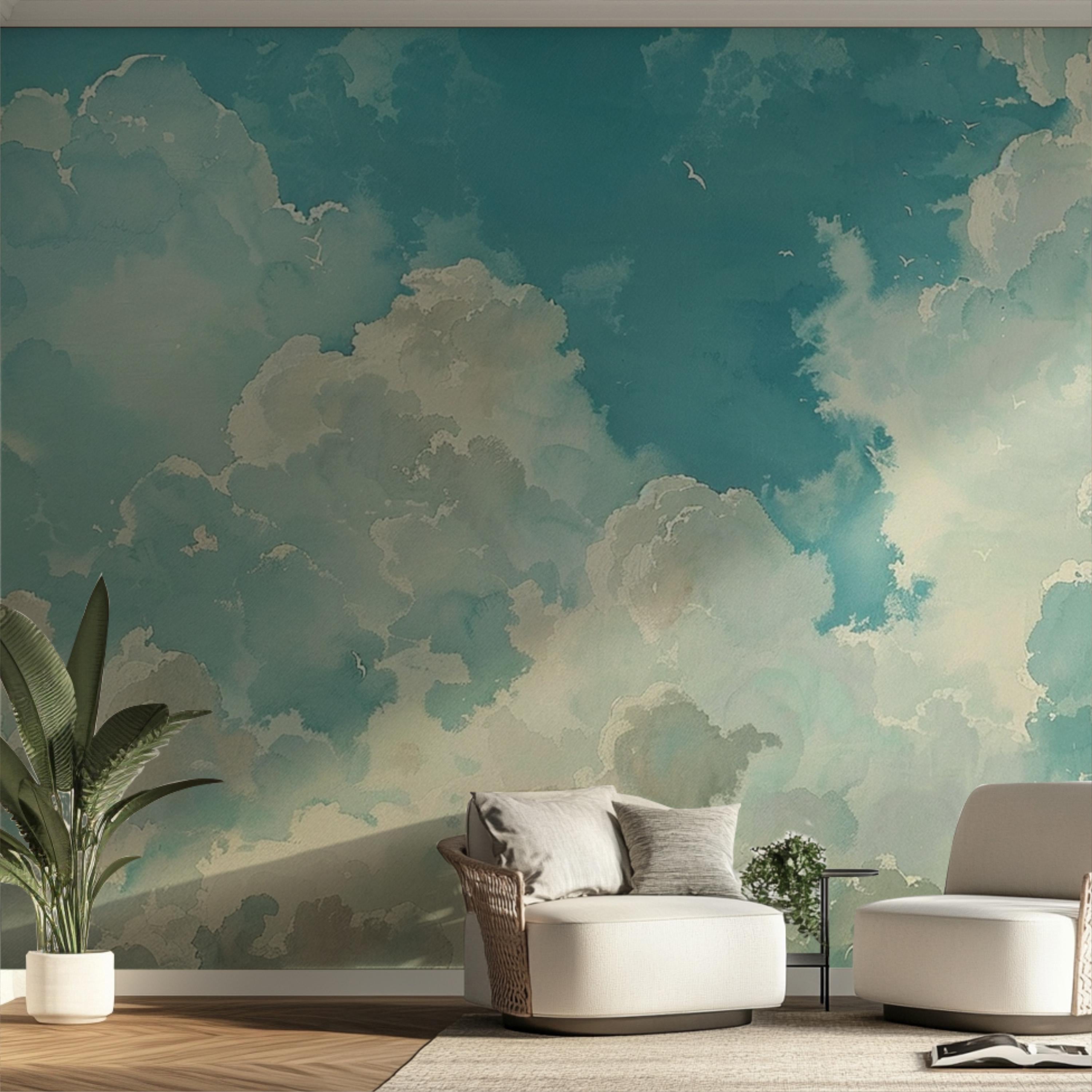 Tranquil Blue Sky Cloud Wallpaper